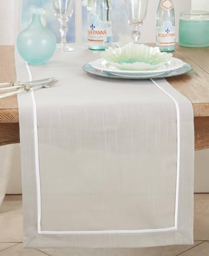 Red Pleated Design Table Runner 16" W X 70" L - Classic Border Table Cover for Everyday Use, Dining Room Décor, Family Gathering and Special Occasion
