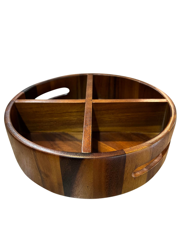 Rotating Lazy Susan Divided Round Tray