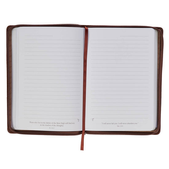 Journal Classic Zip Brown Two-tone Strong & Courageous