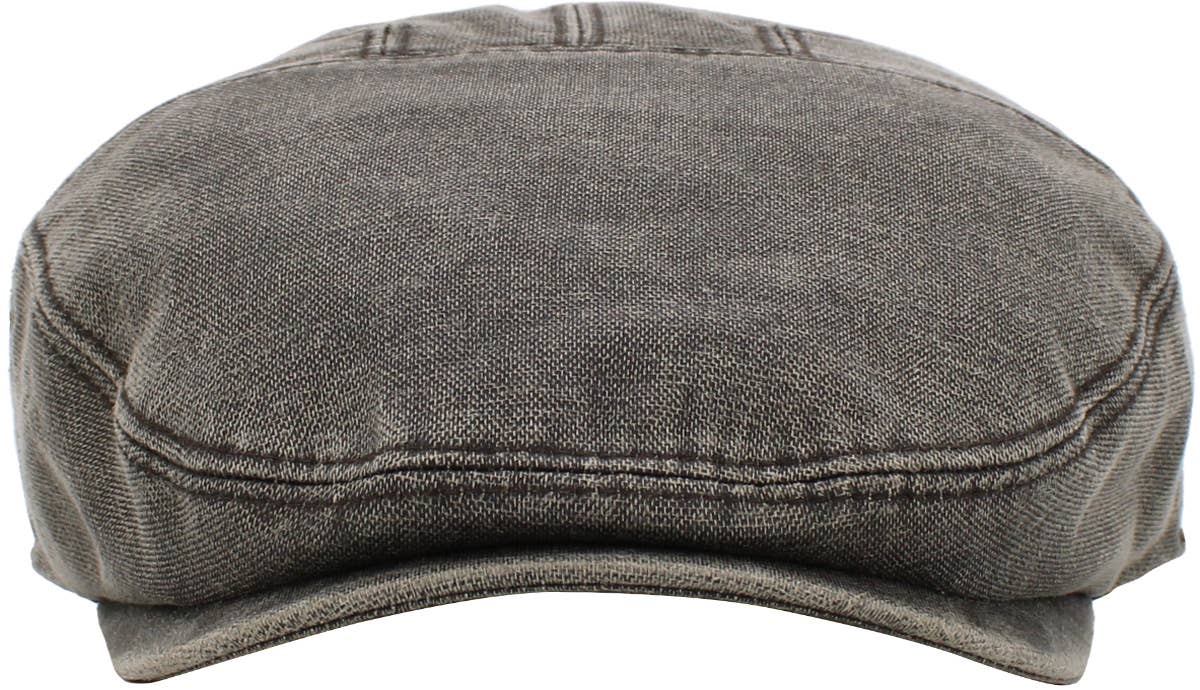 Faux Leather Ascot Ivy Newsboy Hat