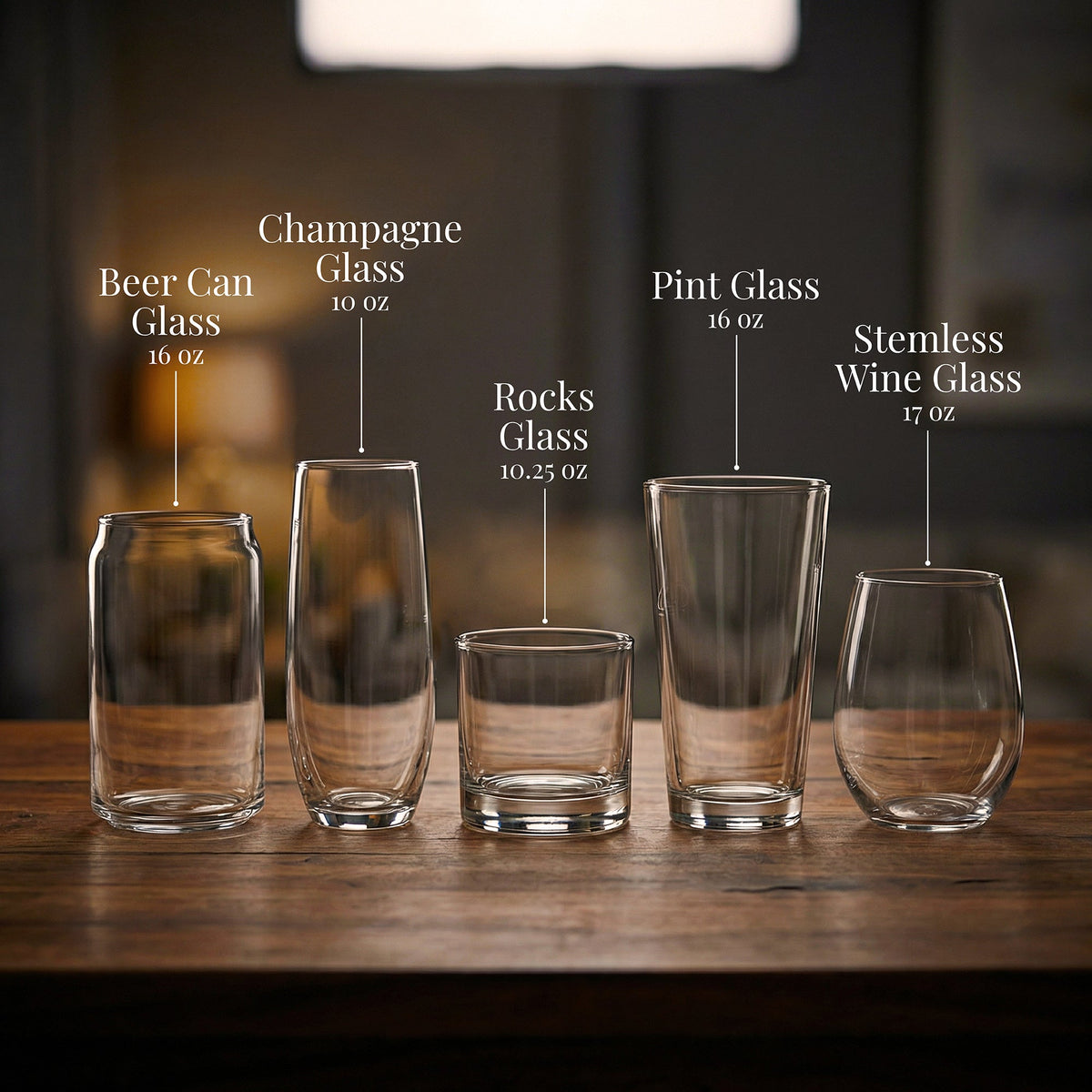 Deer Head Laser Engraved Glasses - Stag Head