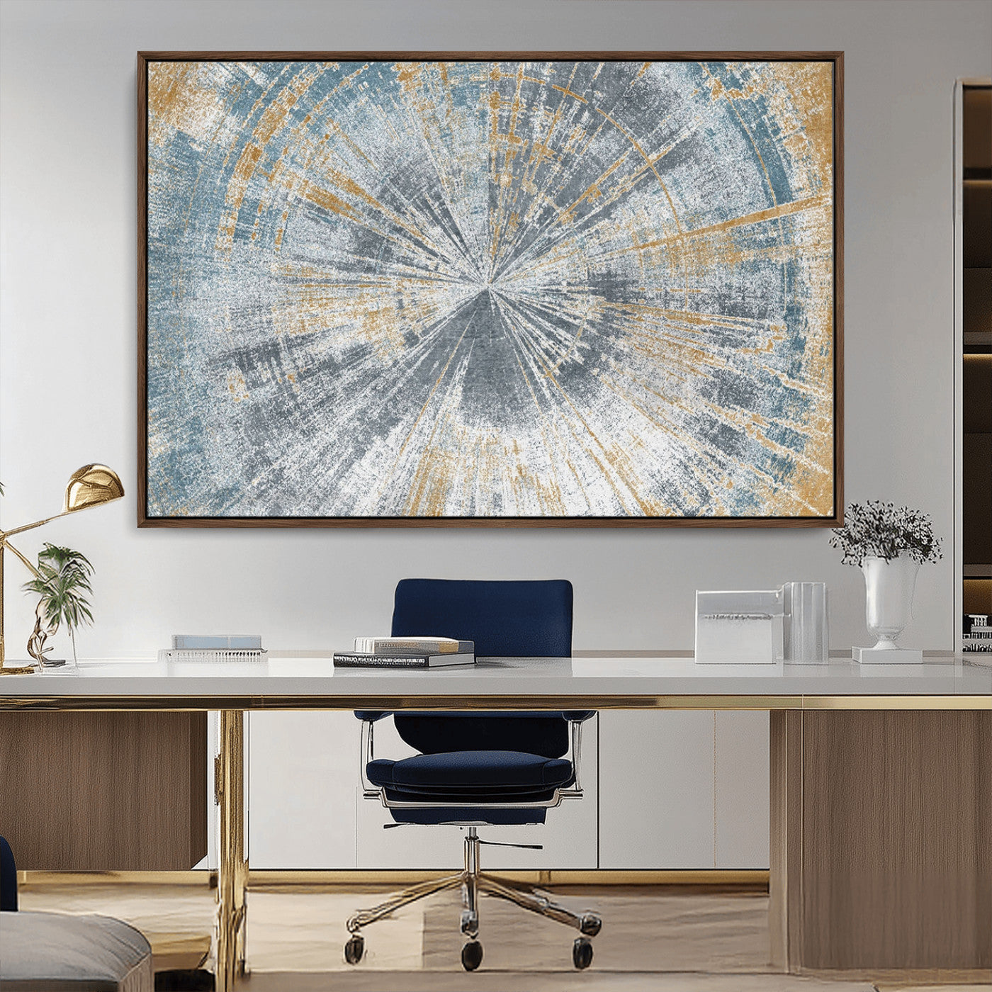 Radiant Abstract Wood Rings Canvas Art – Modern Triptych
