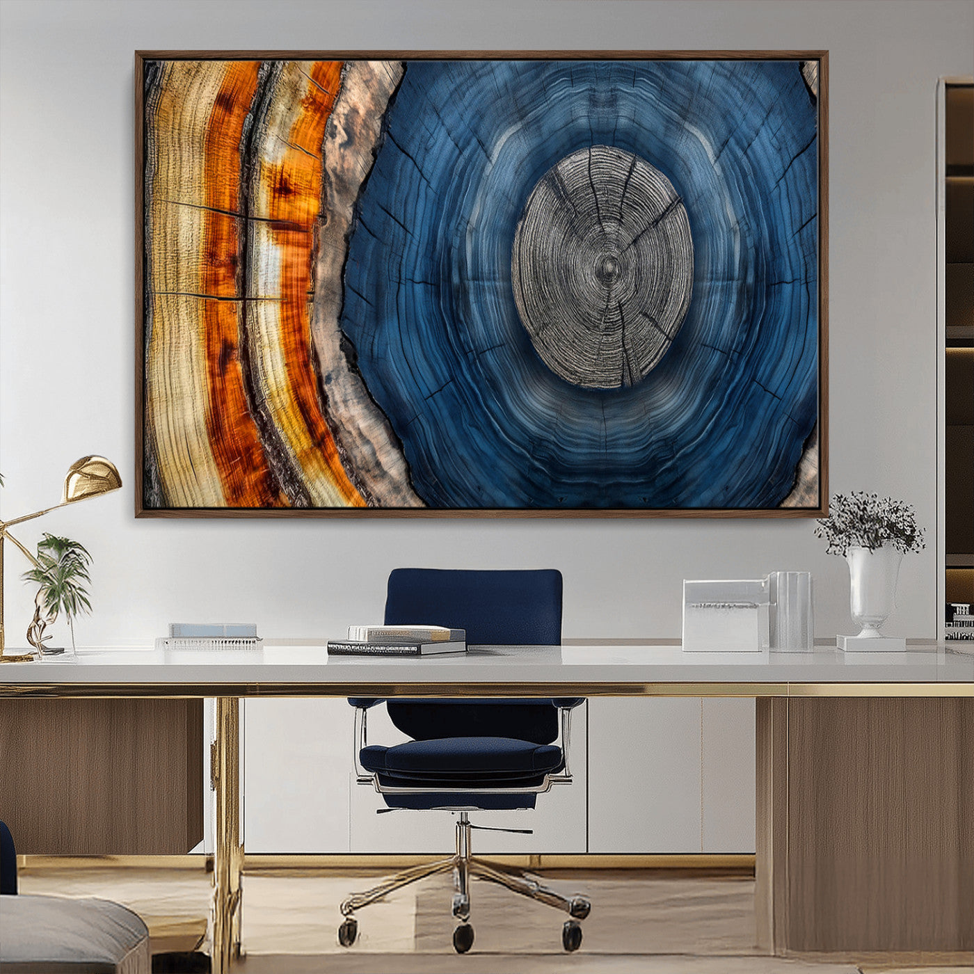 Abstract Tree Rings Wall Art Canvas Print – Modern Wood