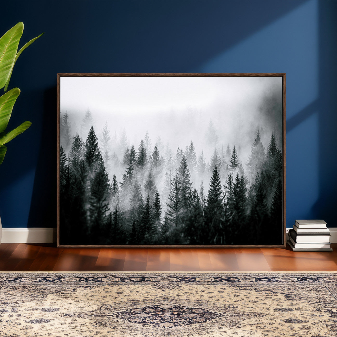 Foggy Forest Wall Art Canvas Print – Mountain Woodland