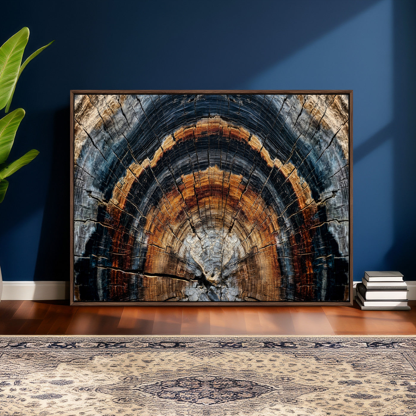 Abstract Wood Grain Canvas Print, Tree Ring Pattern Wall