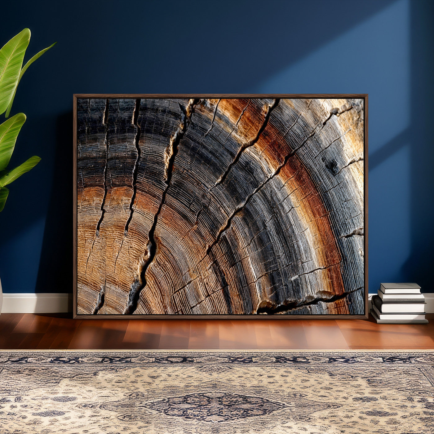 Abstract Tree Ring Wall Art Print – Natural Rustic Wood