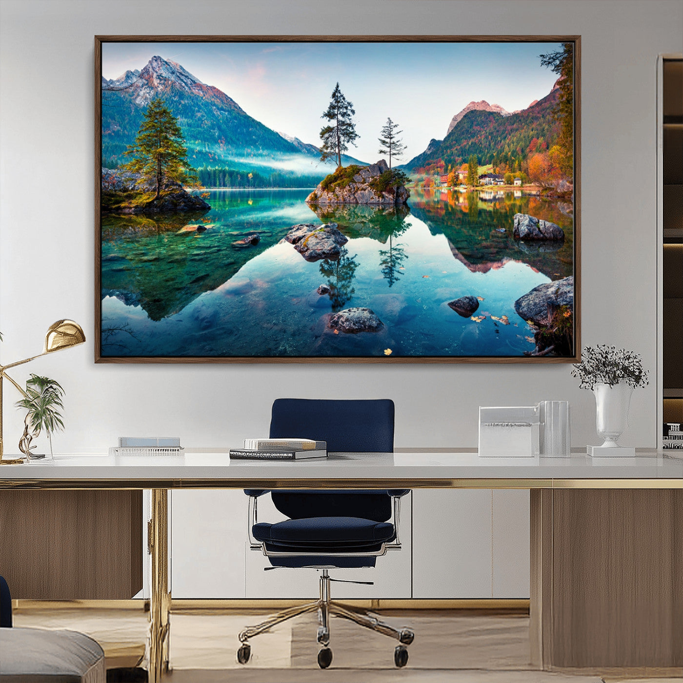 Crystal Clear Lake Wall Art | Mountains Wall Art Canvas | 3