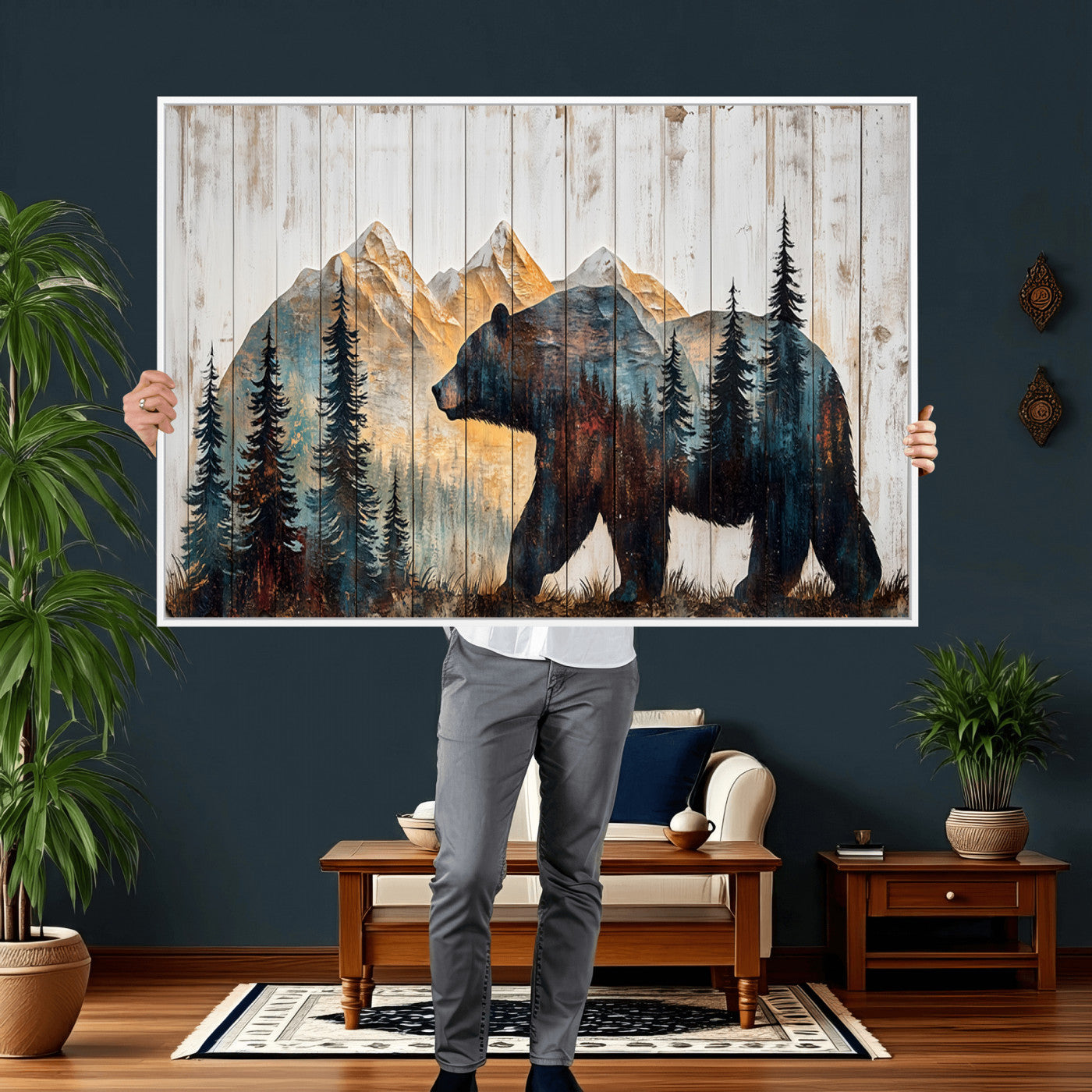 Rustic Bear Wall Art - Grizzly 399 Bear Wall Art - Mountain