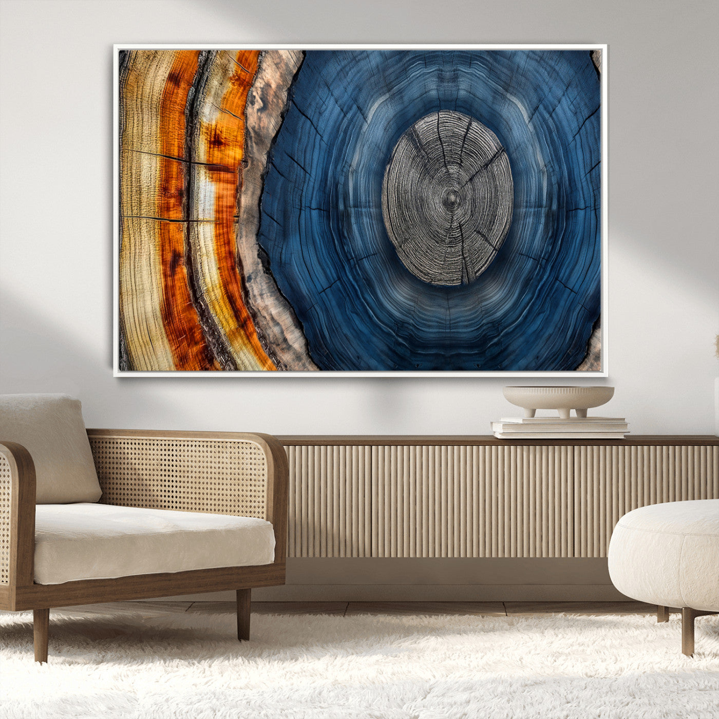 Abstract Tree Rings Wall Art Canvas Print – Modern Wood