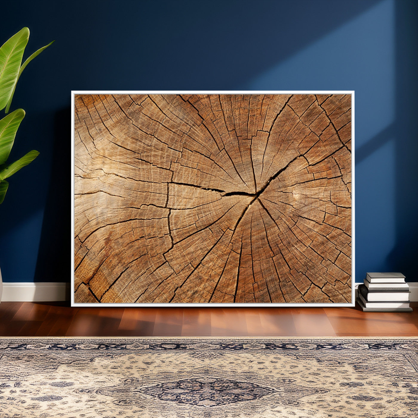 Tree Ring Canvas Art, Rustic Wood Grain Wall Art, Tree Slice