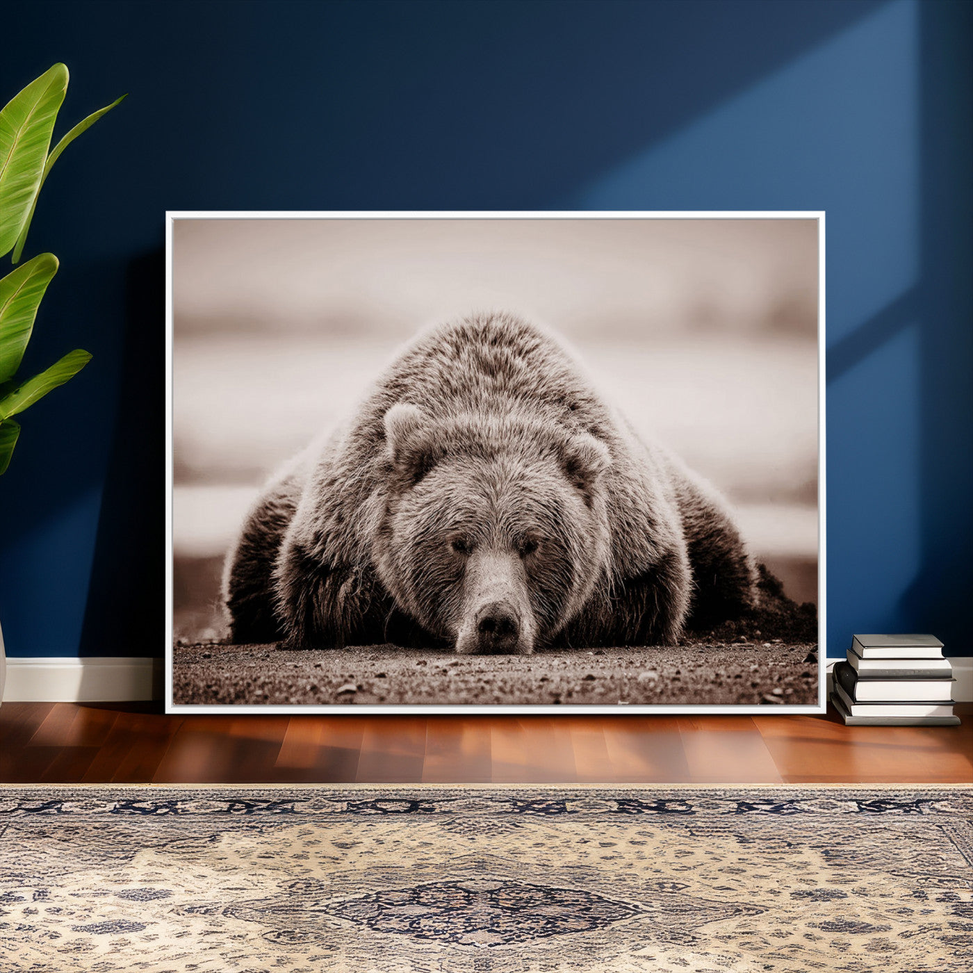 Grizzly Bear Wall Art Print - Bear Canvas Wall Art - Rustic