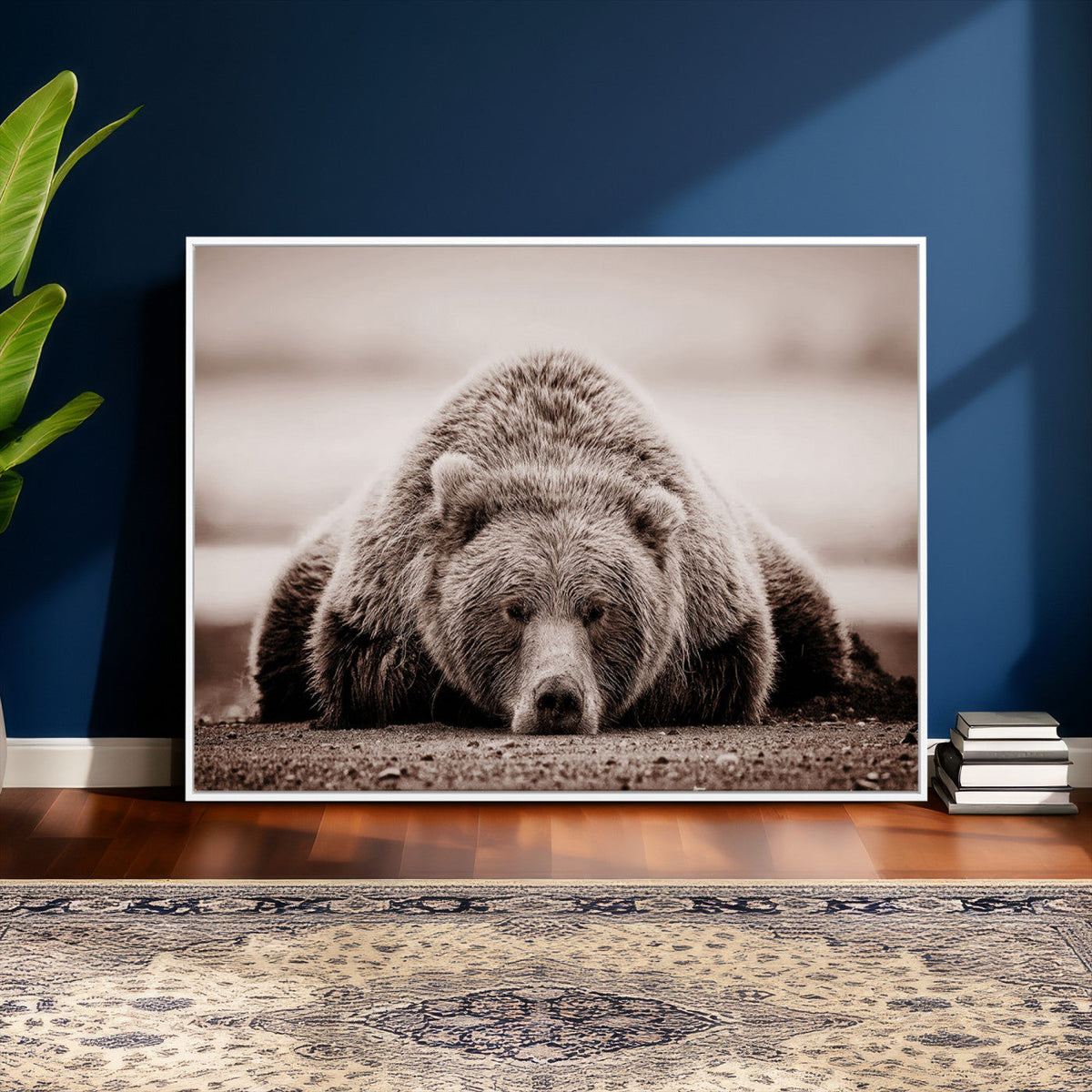 Grizzly Bear Wall Art Print - Bear Canvas Wall Art - Rustic