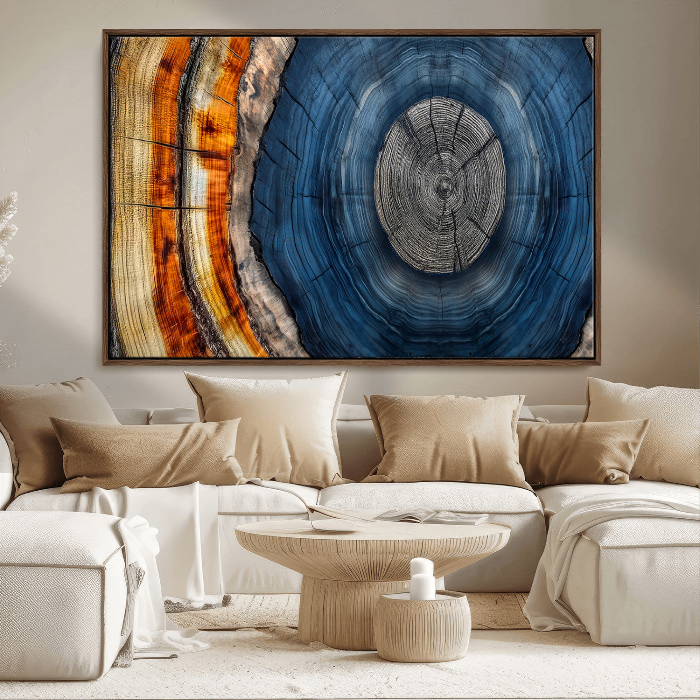 Abstract Tree Rings Wall Art Canvas Print – Modern Wood