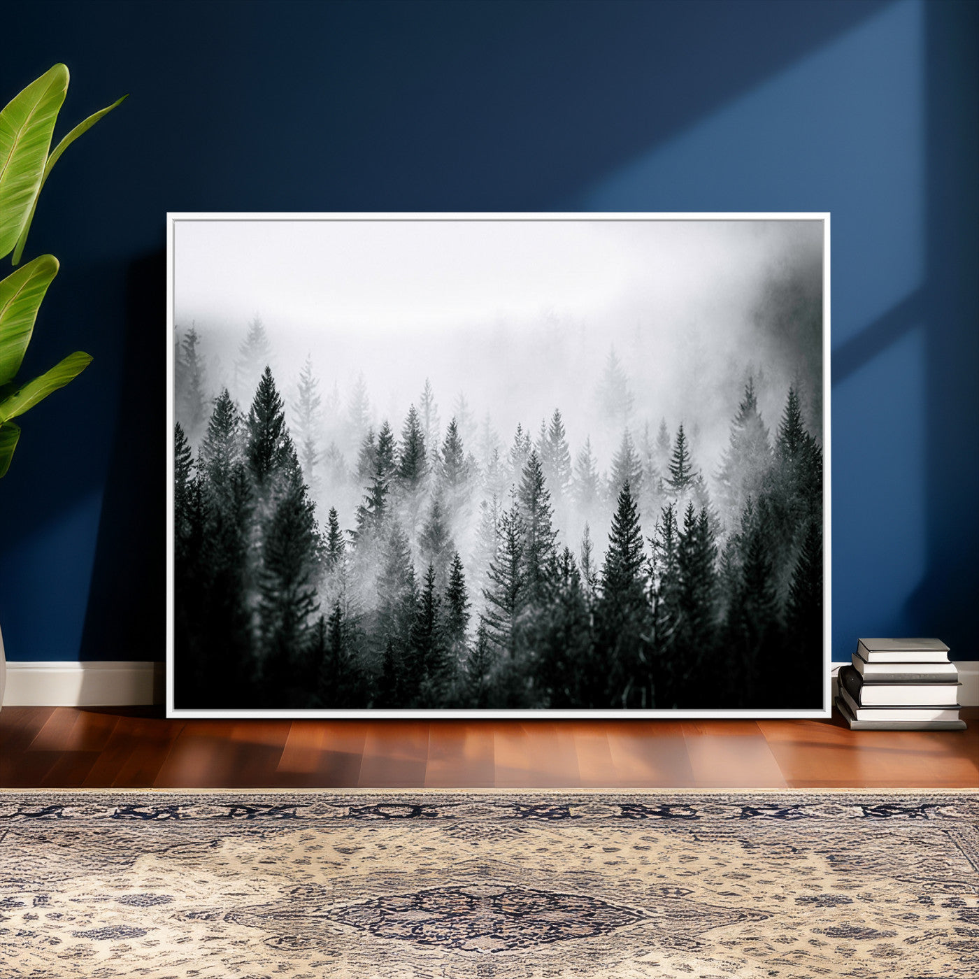 Foggy Forest Wall Art Canvas Print – Mountain Woodland