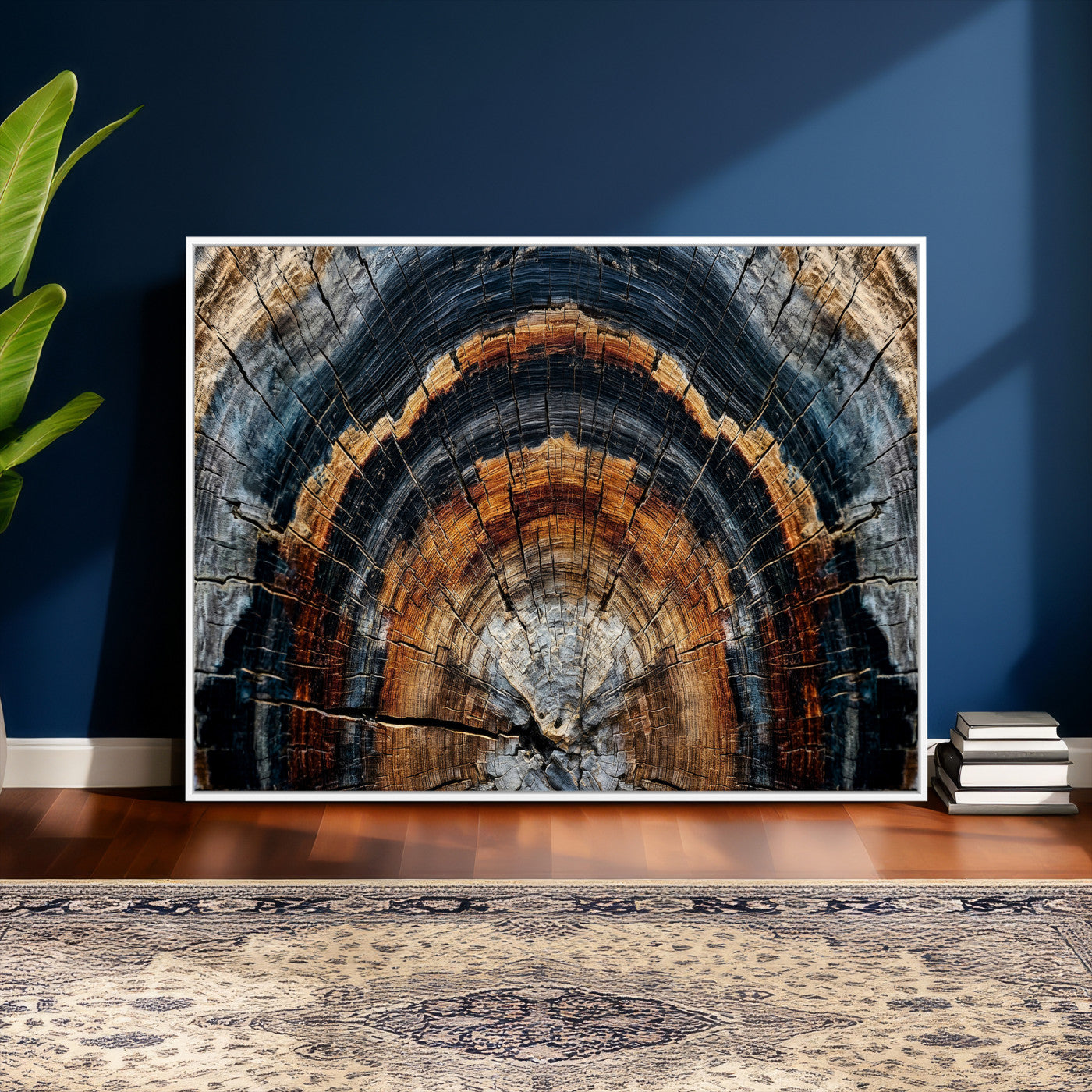 Abstract Wood Grain Canvas Print, Tree Ring Pattern Wall