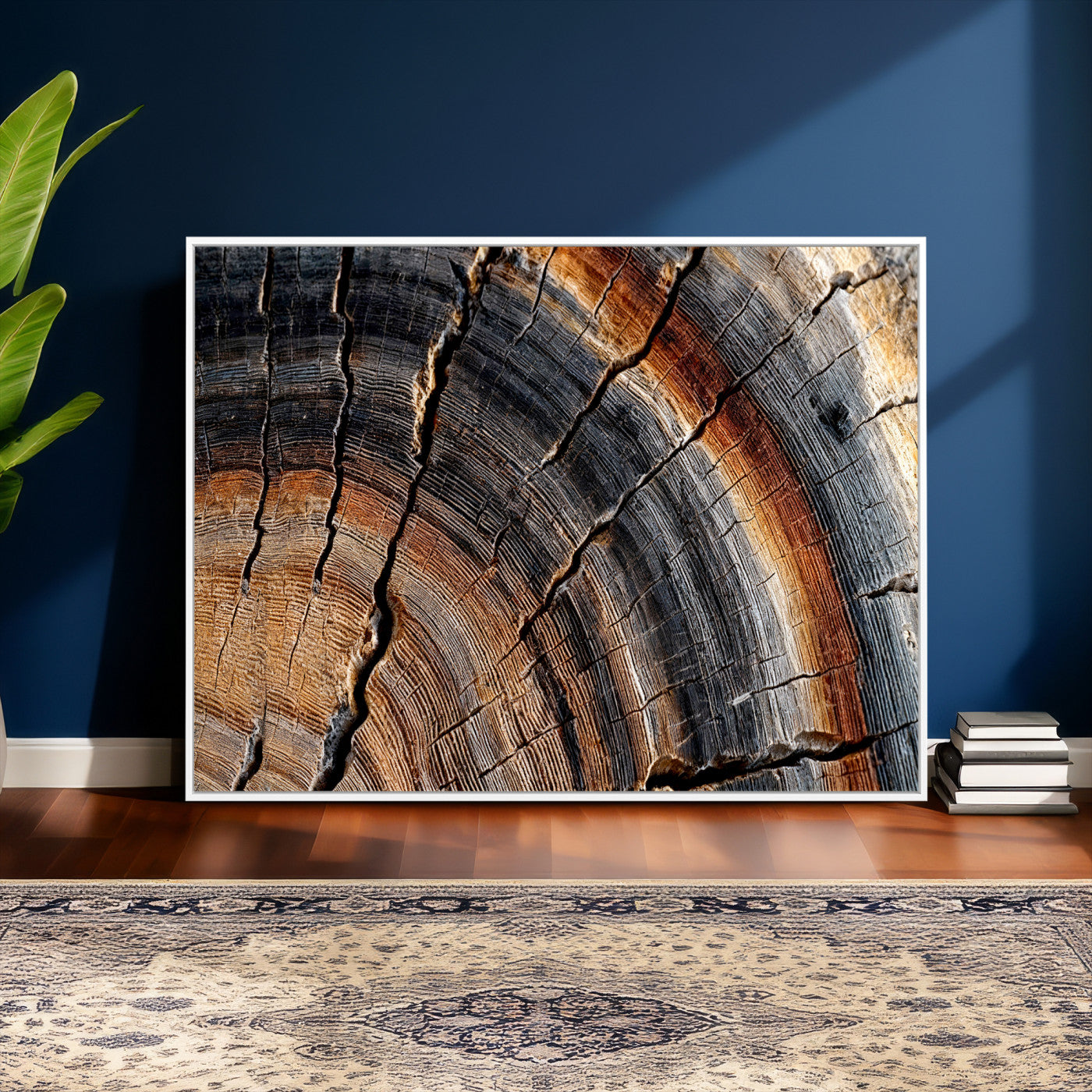 Abstract Tree Ring Wall Art Print – Natural Rustic Wood