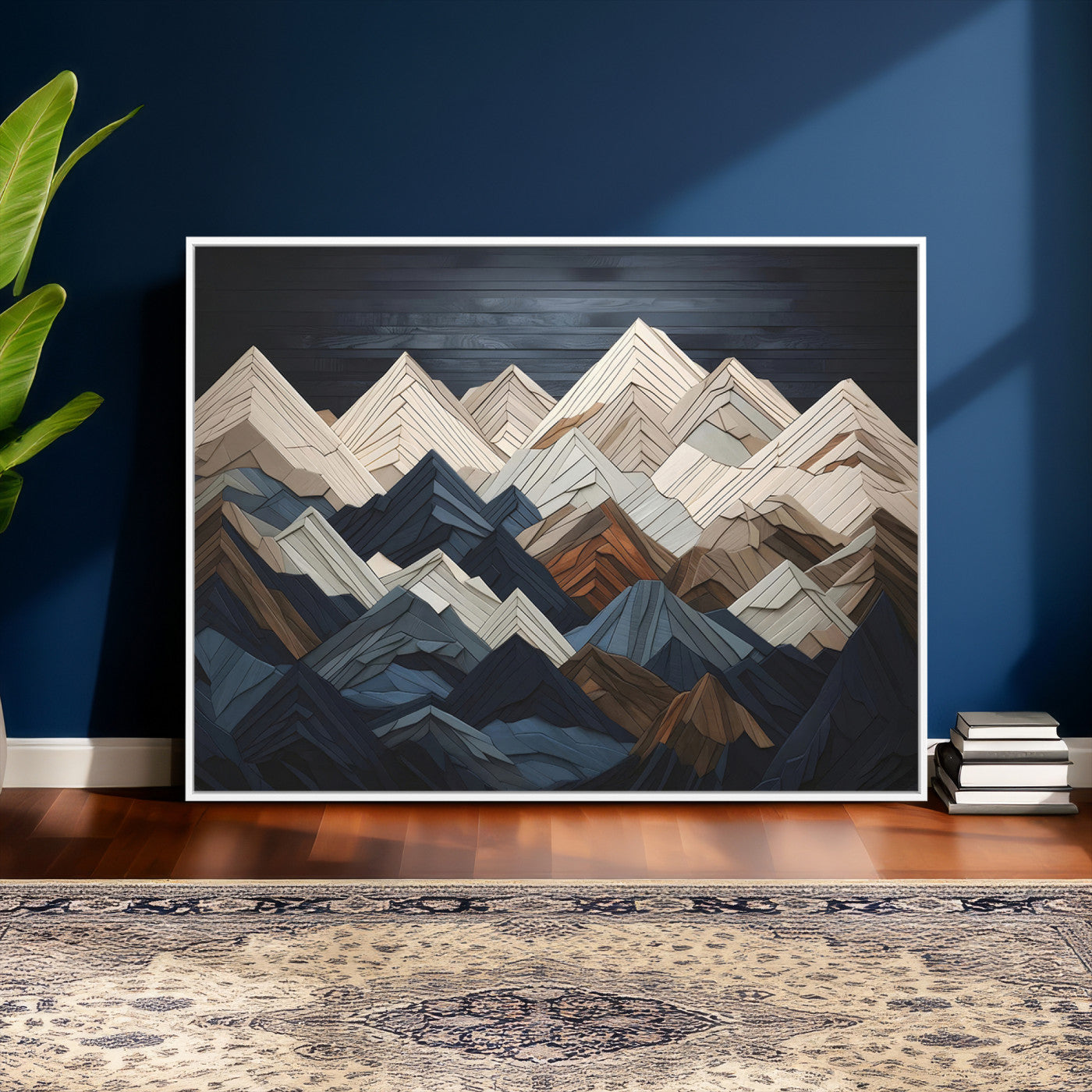 Wood Mountain Wall Art | Mountain Canvas Print Wood Decor |