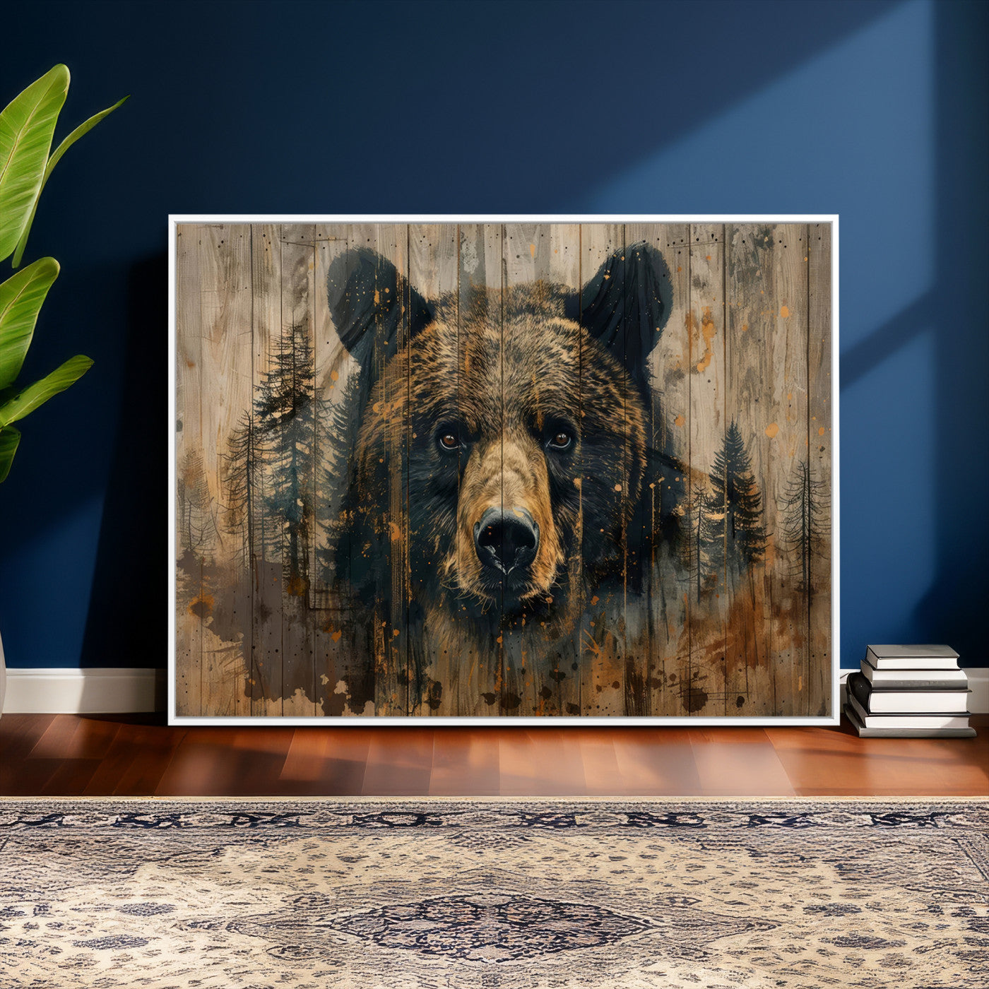 Abstract 399 Bear Wall Art | Rustic Cabin Wall Decor with