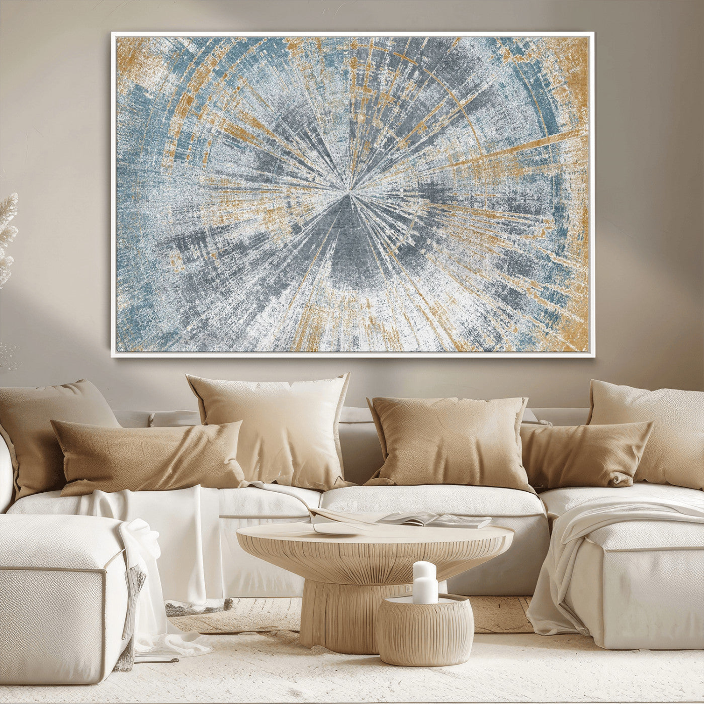 Radiant Abstract Wood Rings Canvas Art – Modern Triptych