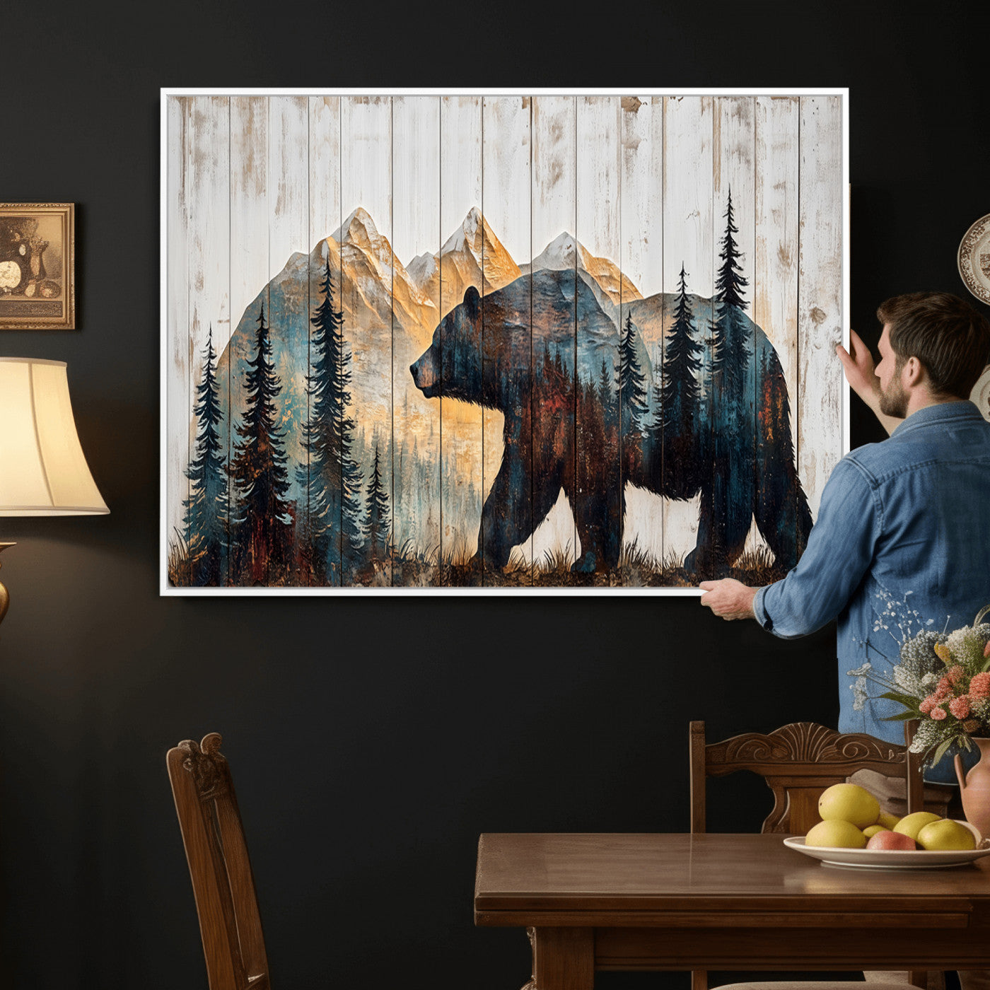Rustic Bear Wall Art - Grizzly 399 Bear Wall Art - Mountain