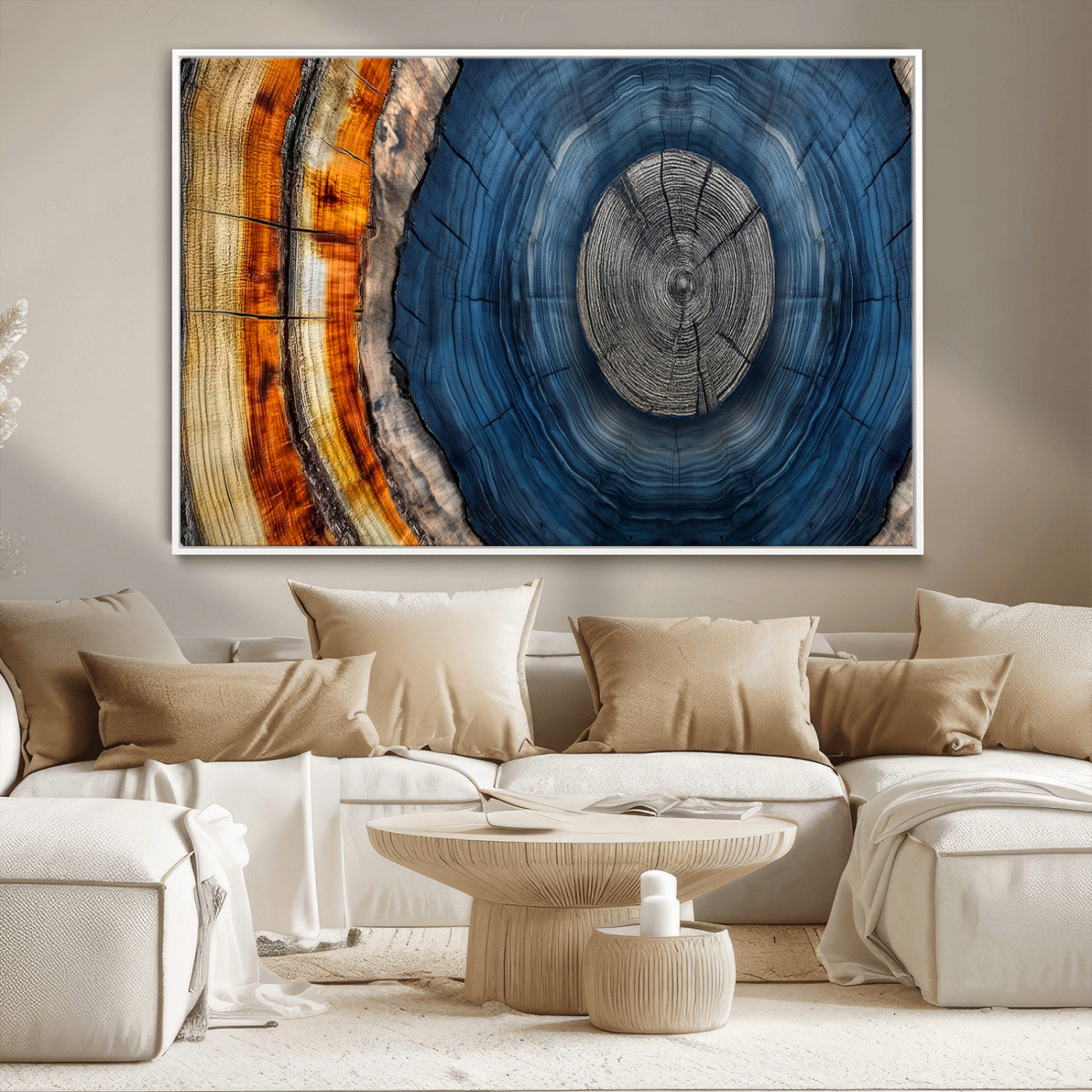 Abstract Tree Rings Wall Art Canvas Print – Modern Wood
