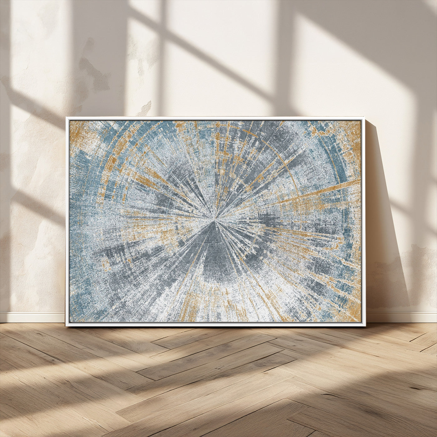 Radiant Abstract Wood Rings Canvas Art – Modern Triptych