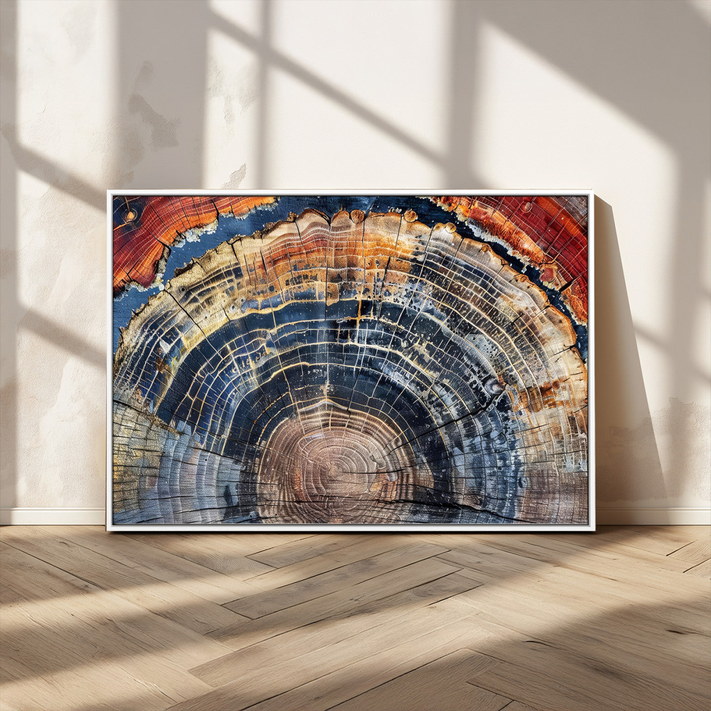 Tree Rings Wall Art Canvas Print – Framed Wood Art Picture