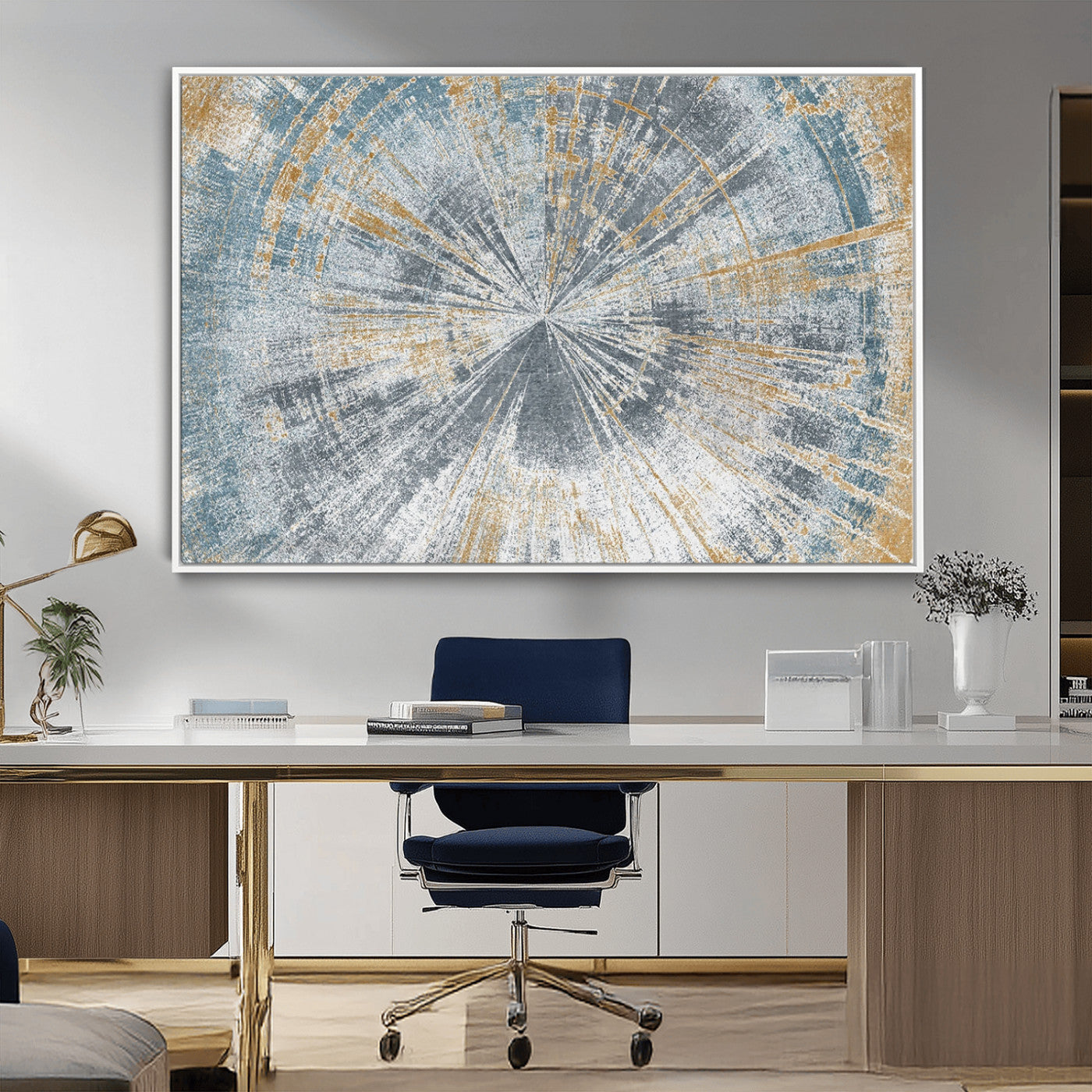 Radiant Abstract Wood Rings Canvas Art – Modern Triptych