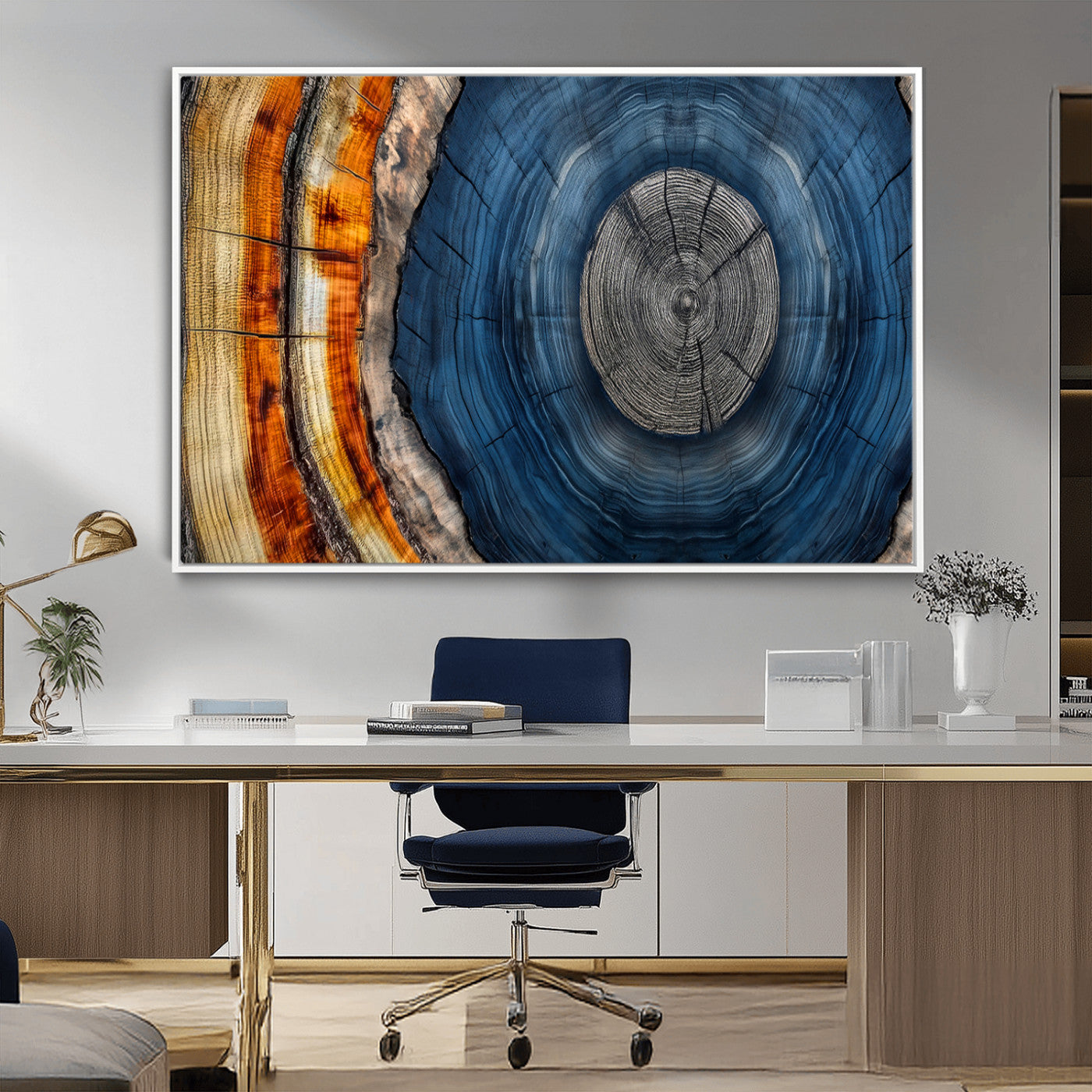 Abstract Tree Rings Wall Art Canvas Print – Modern Wood
