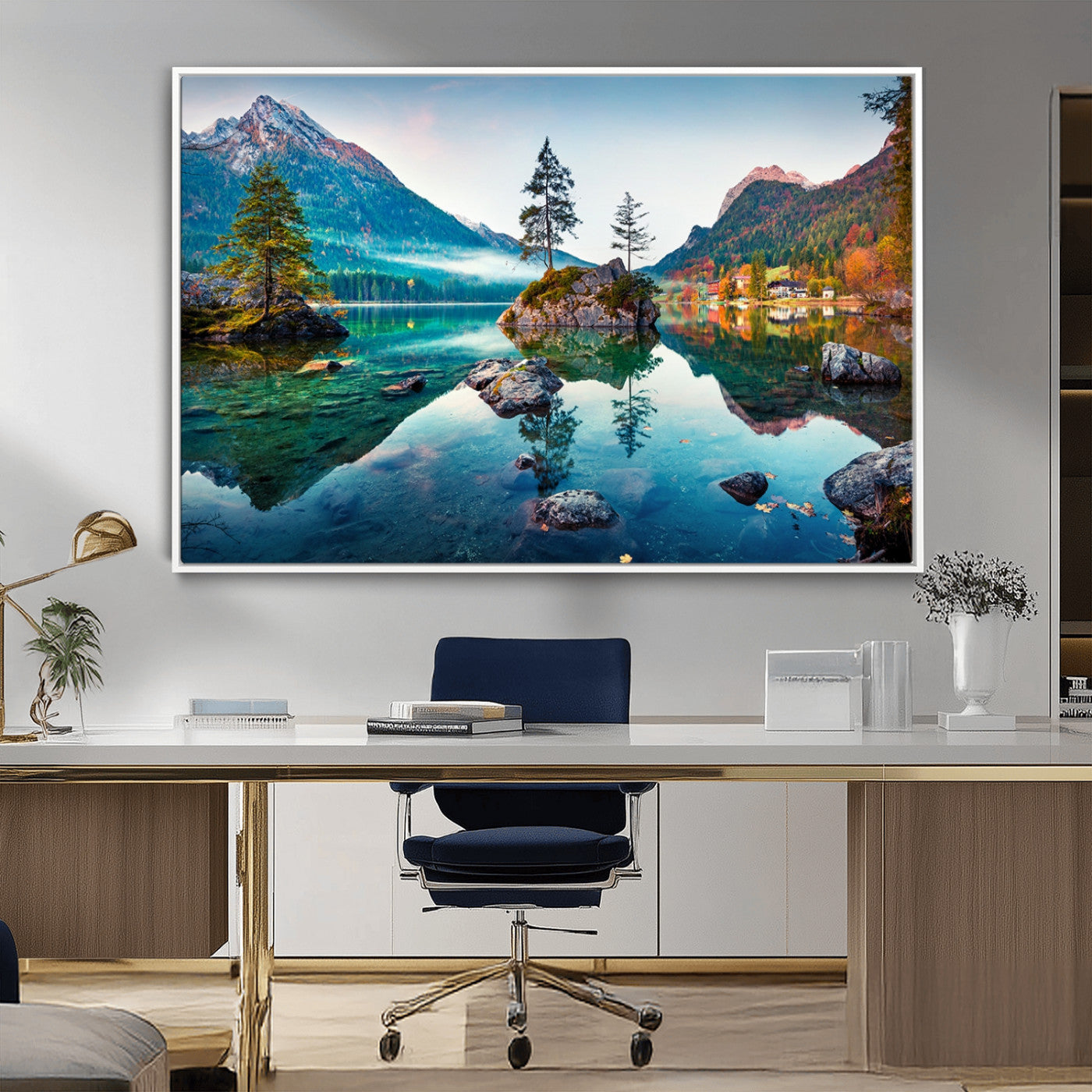 Crystal Clear Lake Wall Art | Mountains Wall Art Canvas | 3