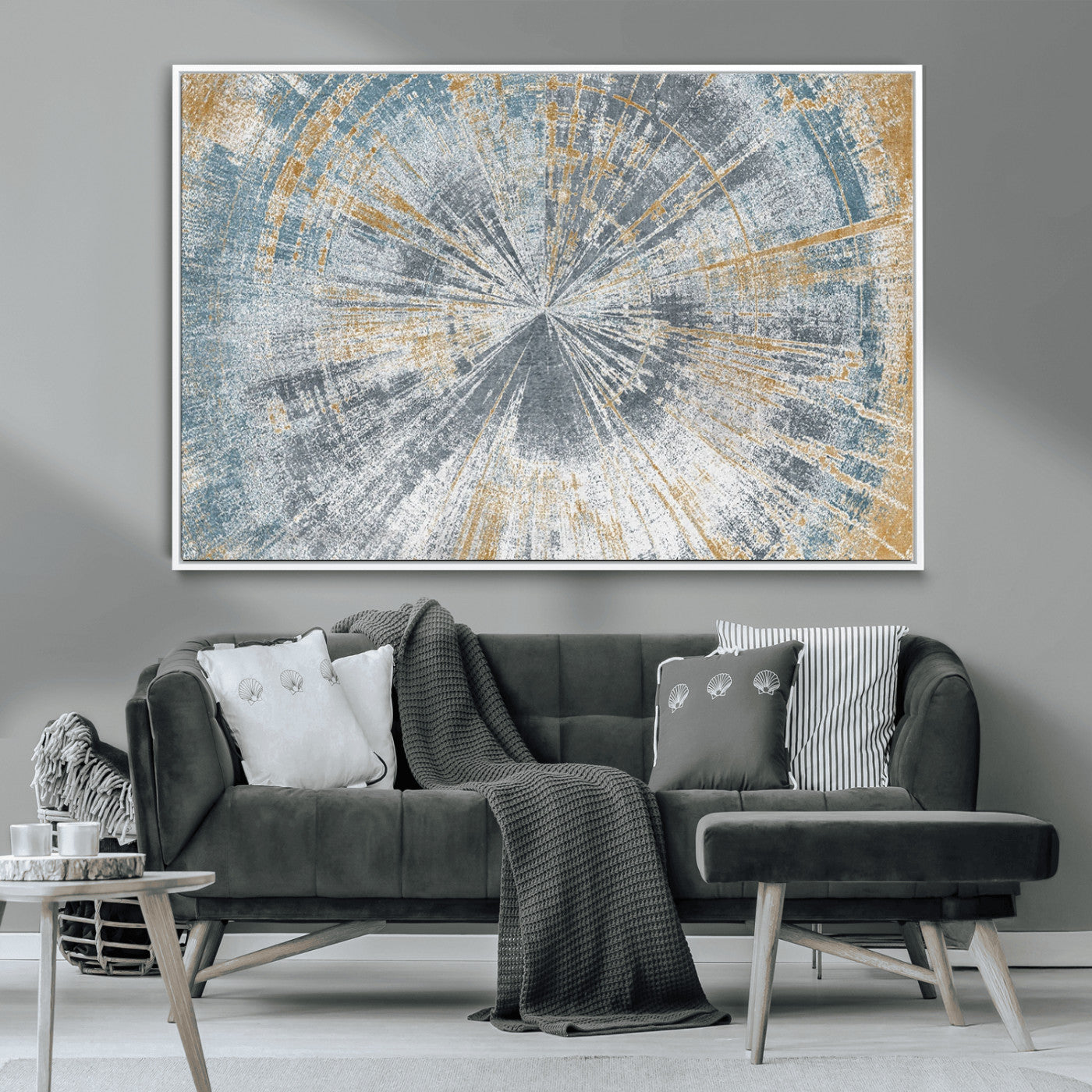 Radiant Abstract Wood Rings Canvas Art – Modern Triptych