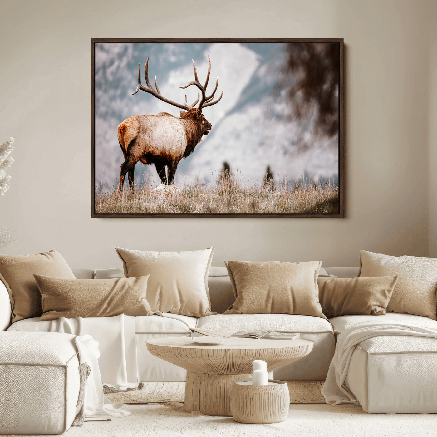 Elk Photography Wall Art Canvas Print – Framed Mountain