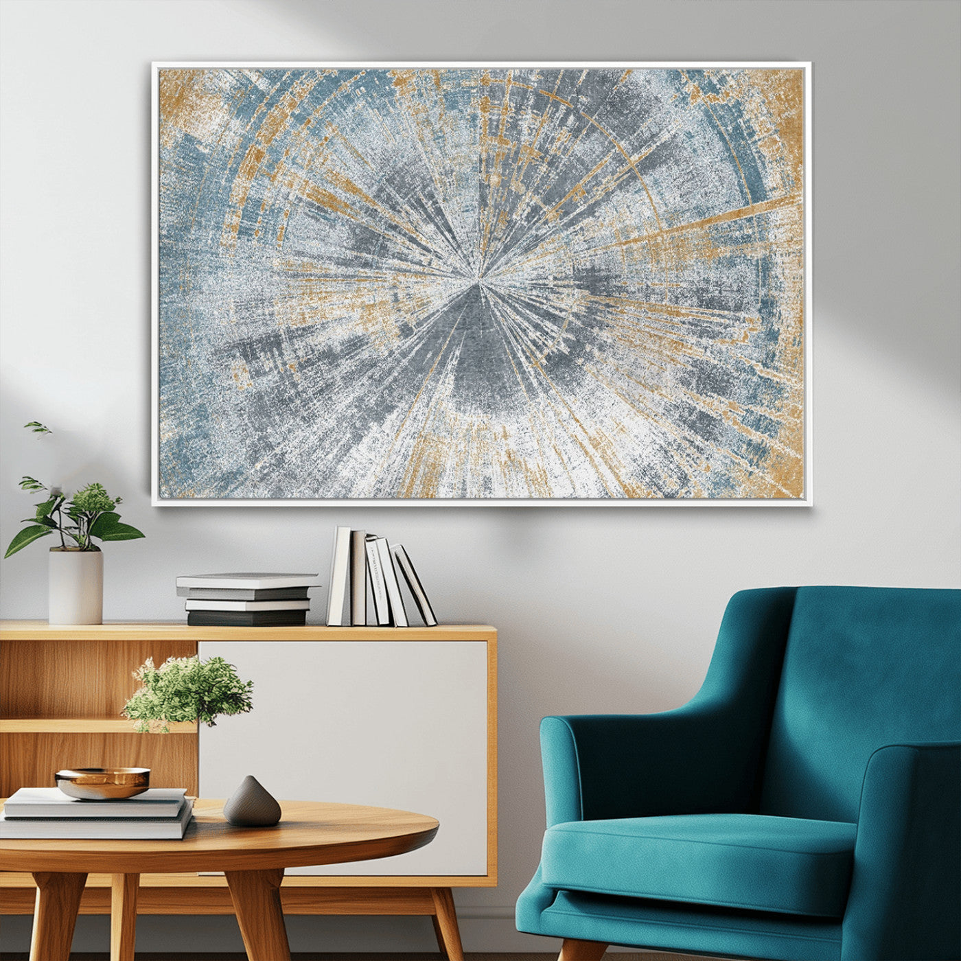 Radiant Abstract Wood Rings Canvas Art – Modern Triptych