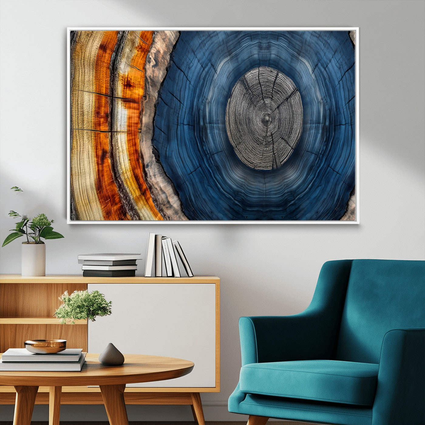 Abstract Tree Rings Wall Art Canvas Print – Modern Wood