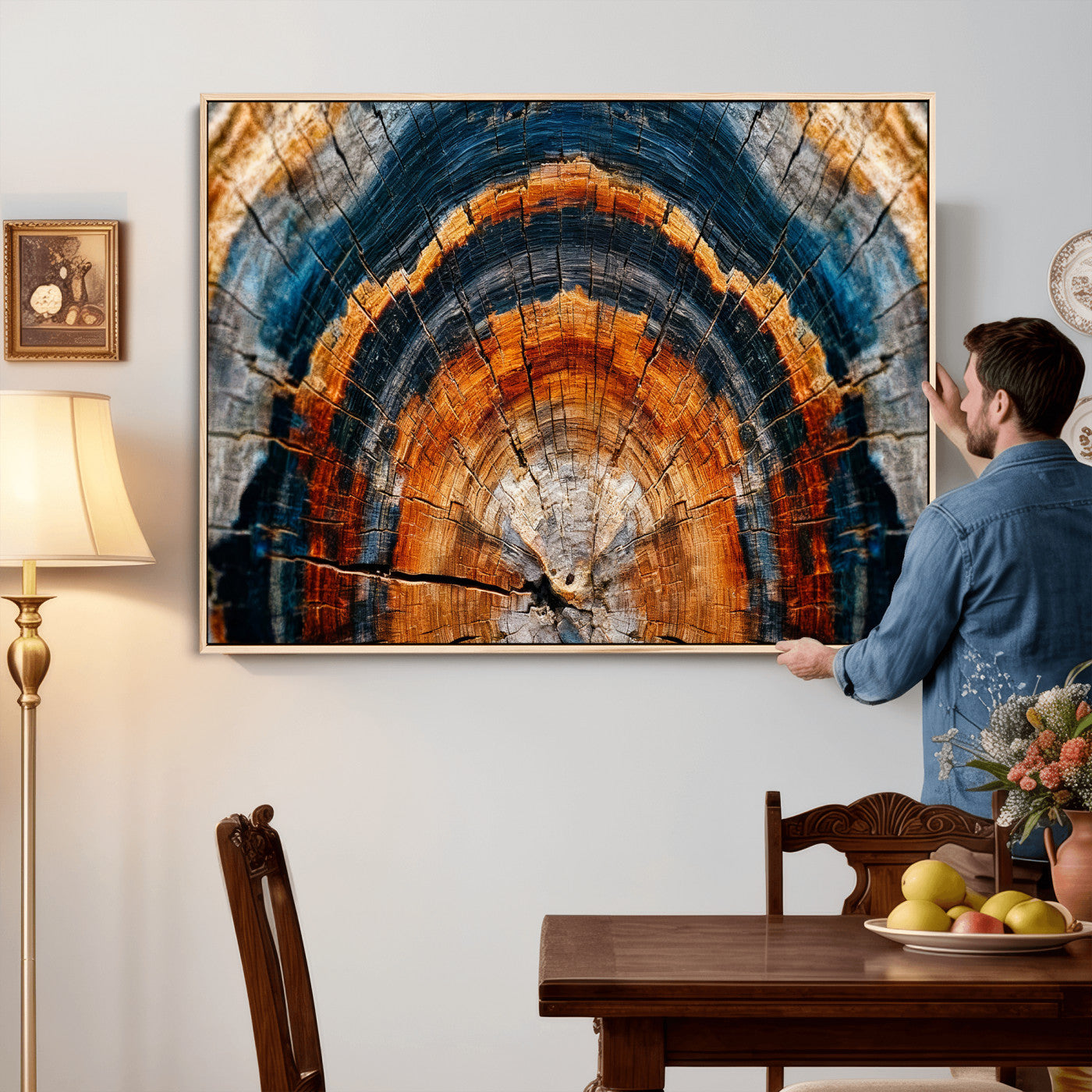 Abstract Wood Grain Canvas Print, Tree Ring Pattern Wall