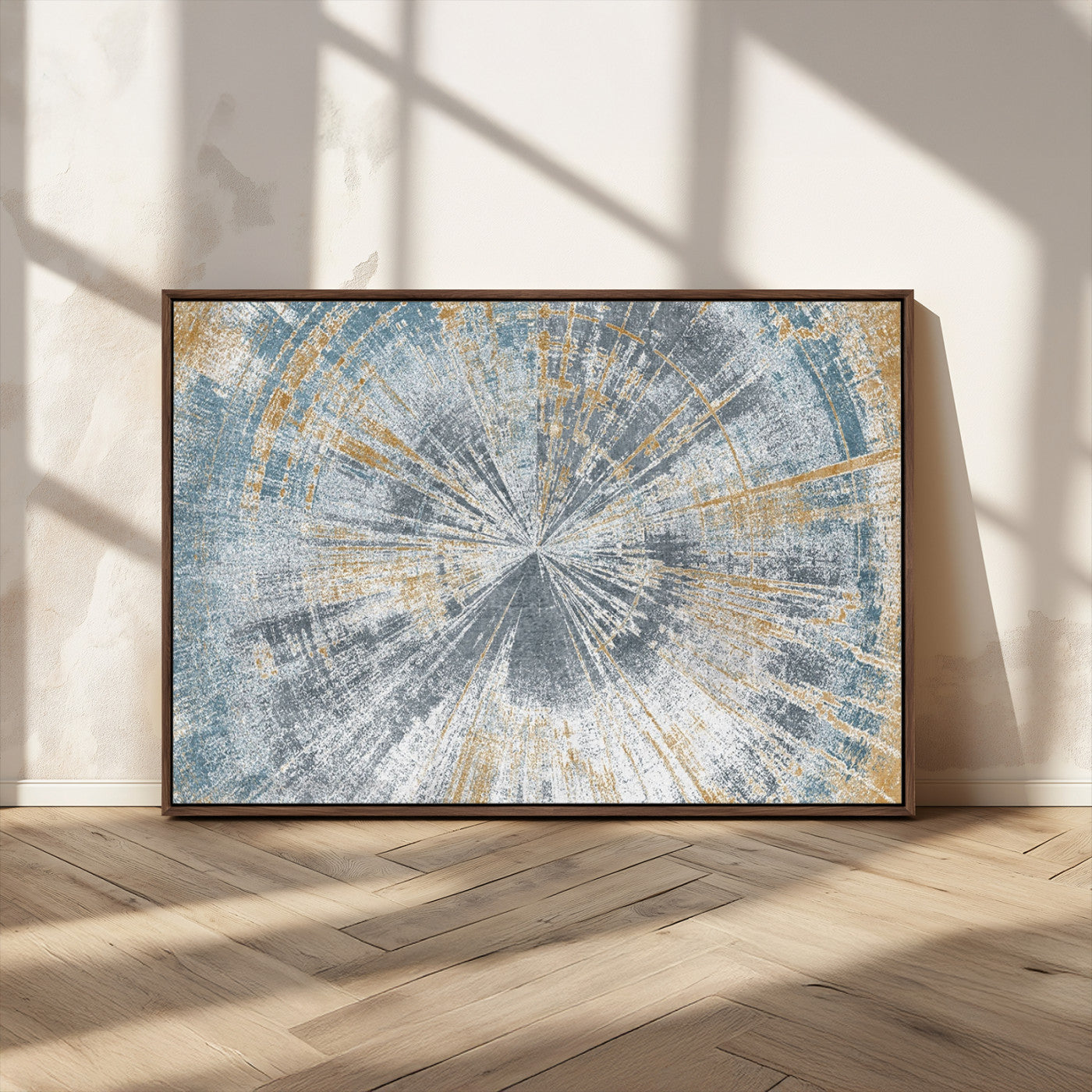 Radiant Abstract Wood Rings Canvas Art – Modern Triptych