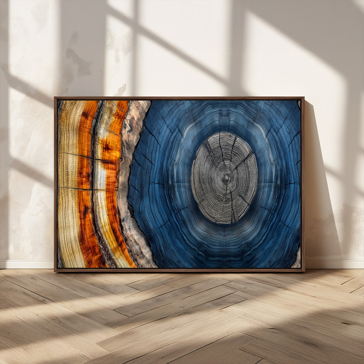 Abstract Tree Rings Wall Art Canvas Print – Modern Wood