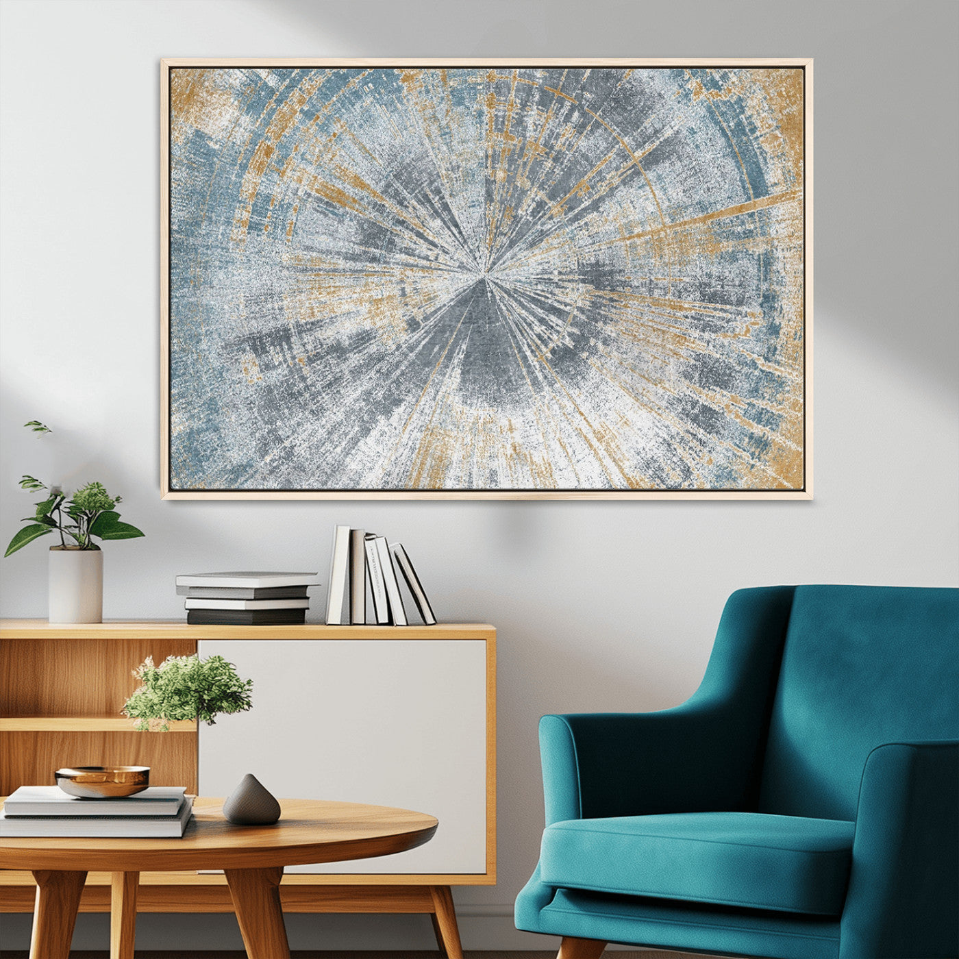Radiant Abstract Wood Rings Canvas Art – Modern Triptych
