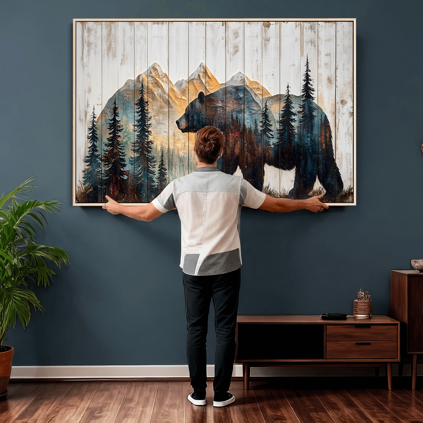 Rustic Bear Wall Art - Grizzly 399 Bear Wall Art - Mountain