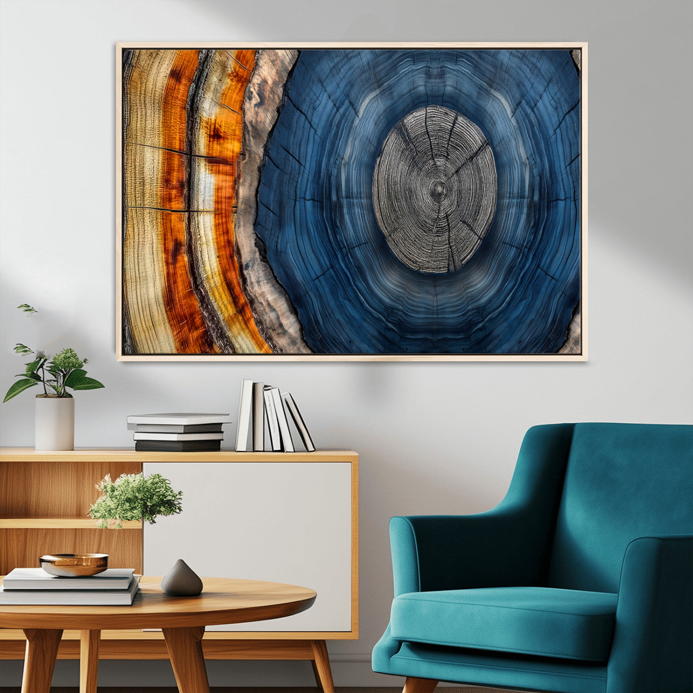 Abstract Tree Rings Wall Art Canvas Print – Modern Wood