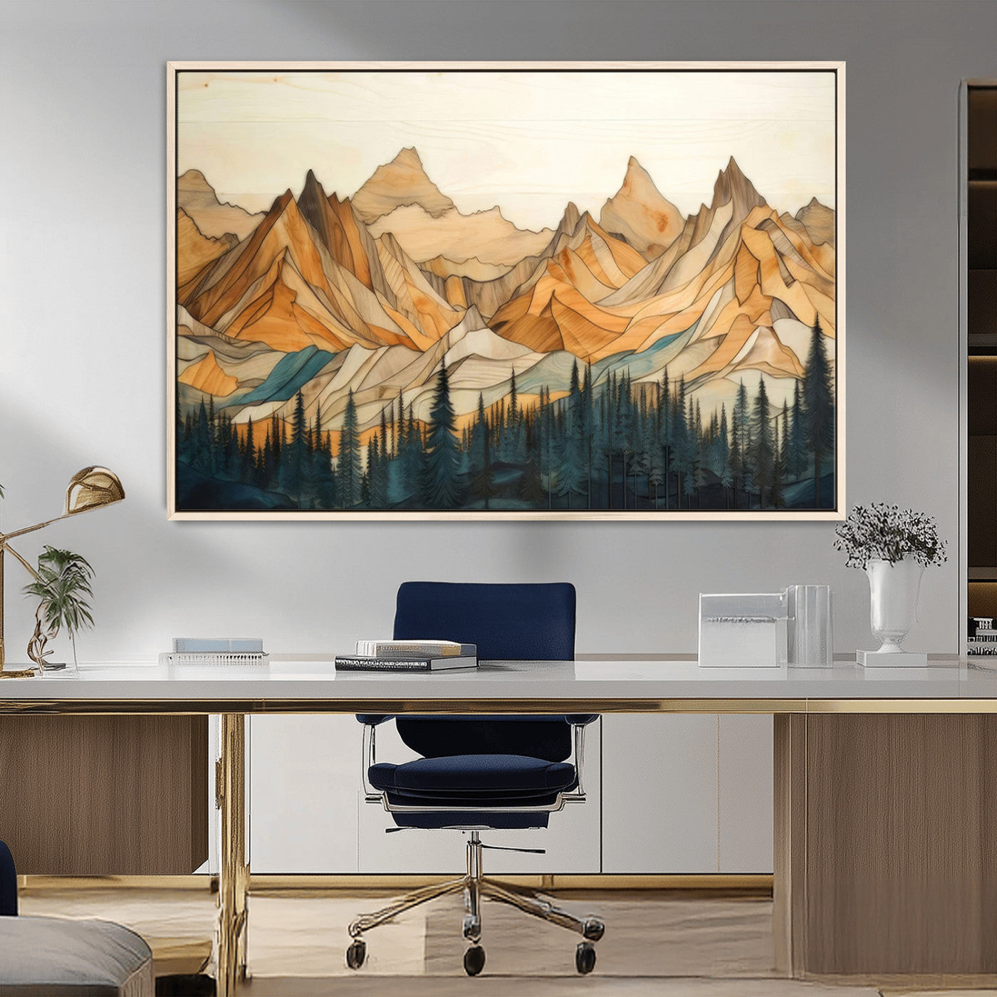 Rustic Wood Mountain Wall Art Print | Triptych Giclee Print