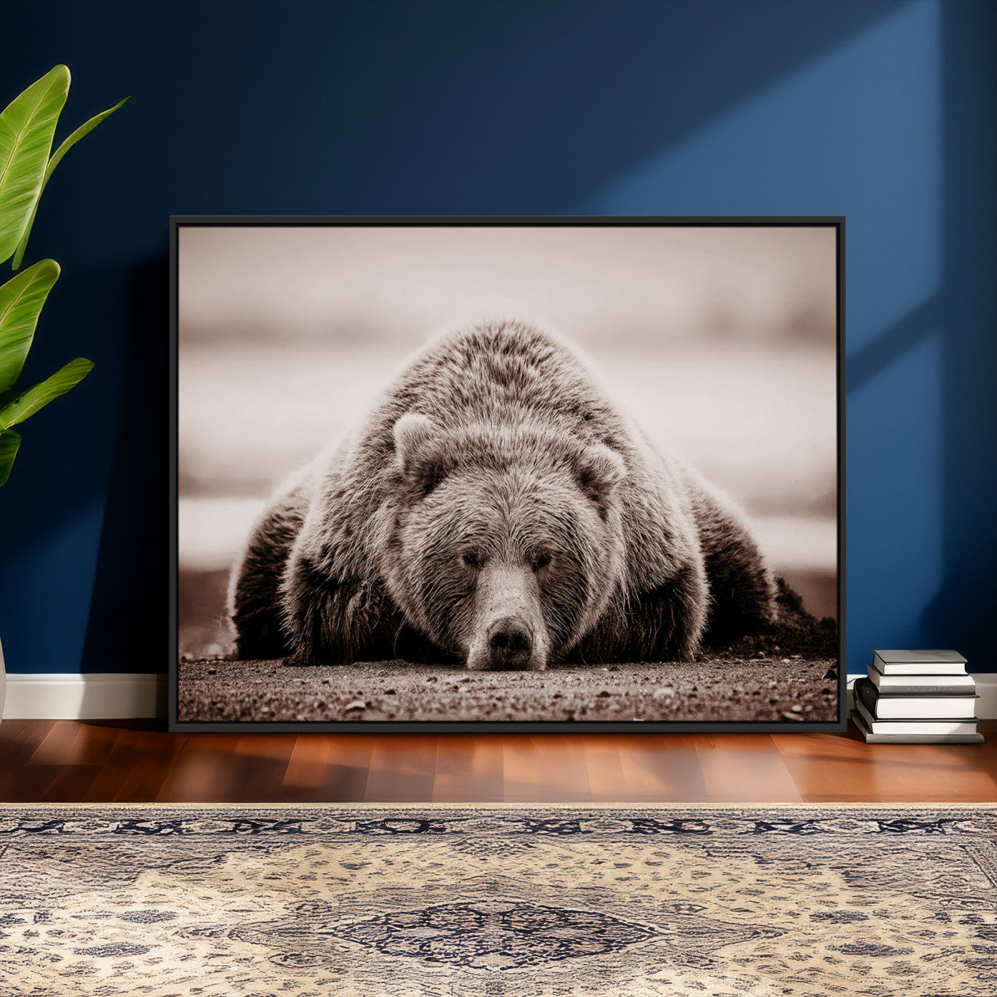 Grizzly Bear Wall Art Print - Bear Canvas Wall Art - Rustic