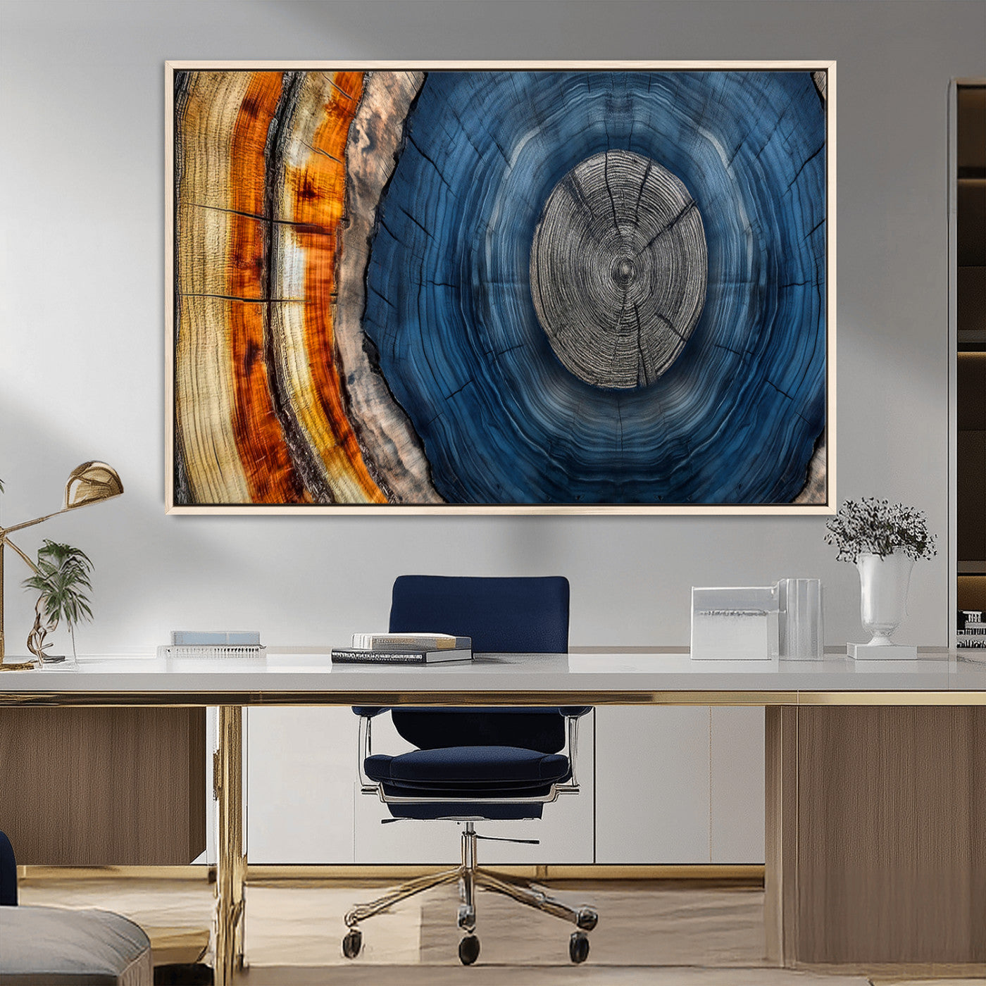 Abstract Tree Rings Wall Art Canvas Print – Modern Wood