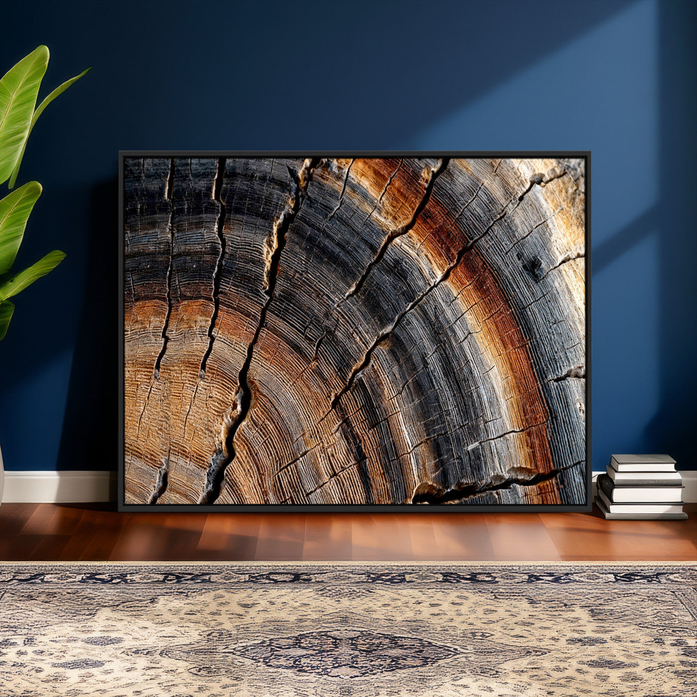 Abstract Tree Ring Wall Art Print – Natural Rustic Wood