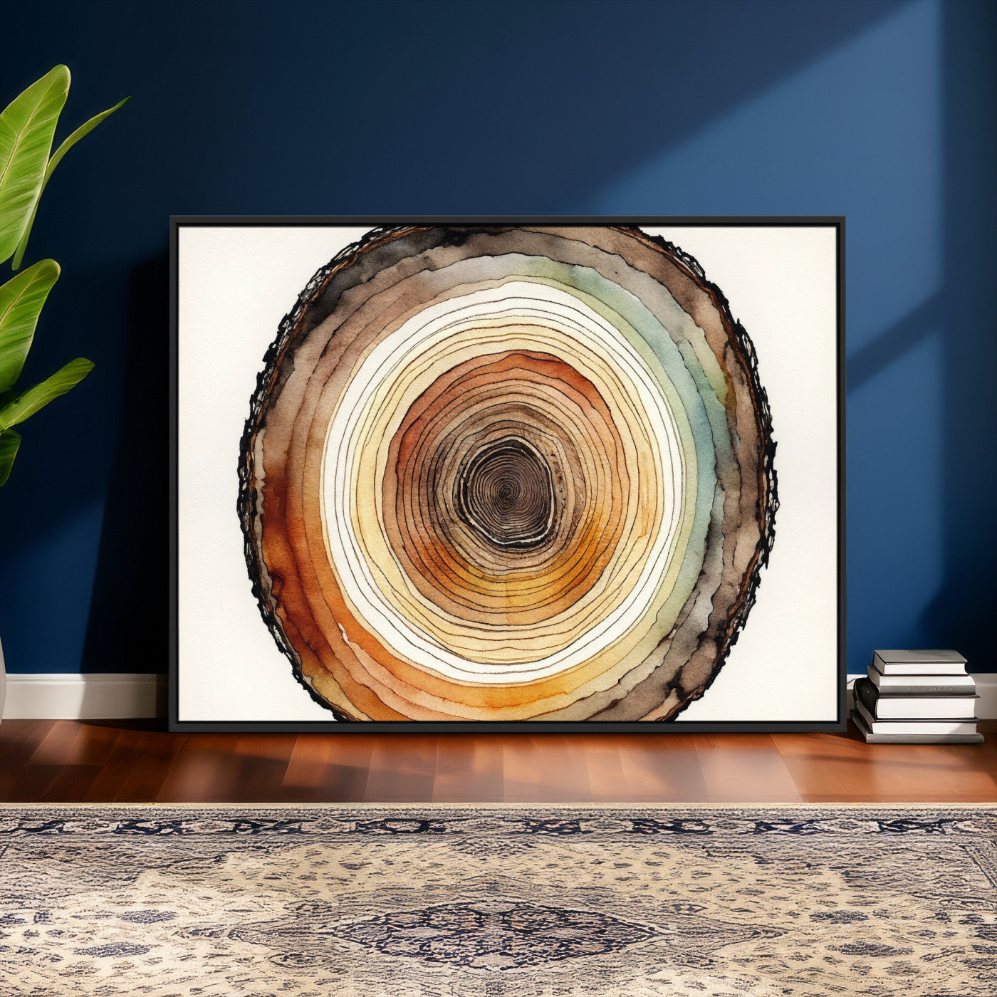 Natural Wood Slice Wall Art Canvas Print, Tree Ring Wall
