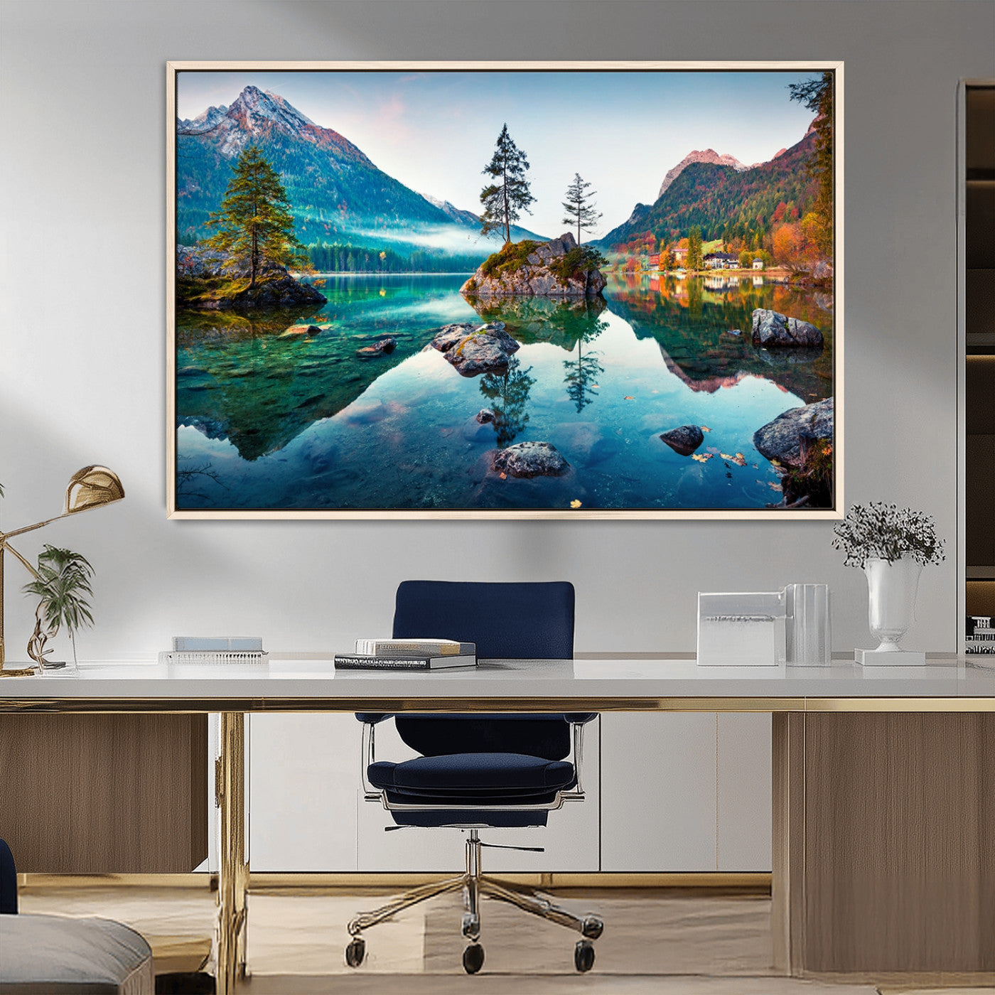 Crystal Clear Lake Wall Art | Mountains Wall Art Canvas | 3