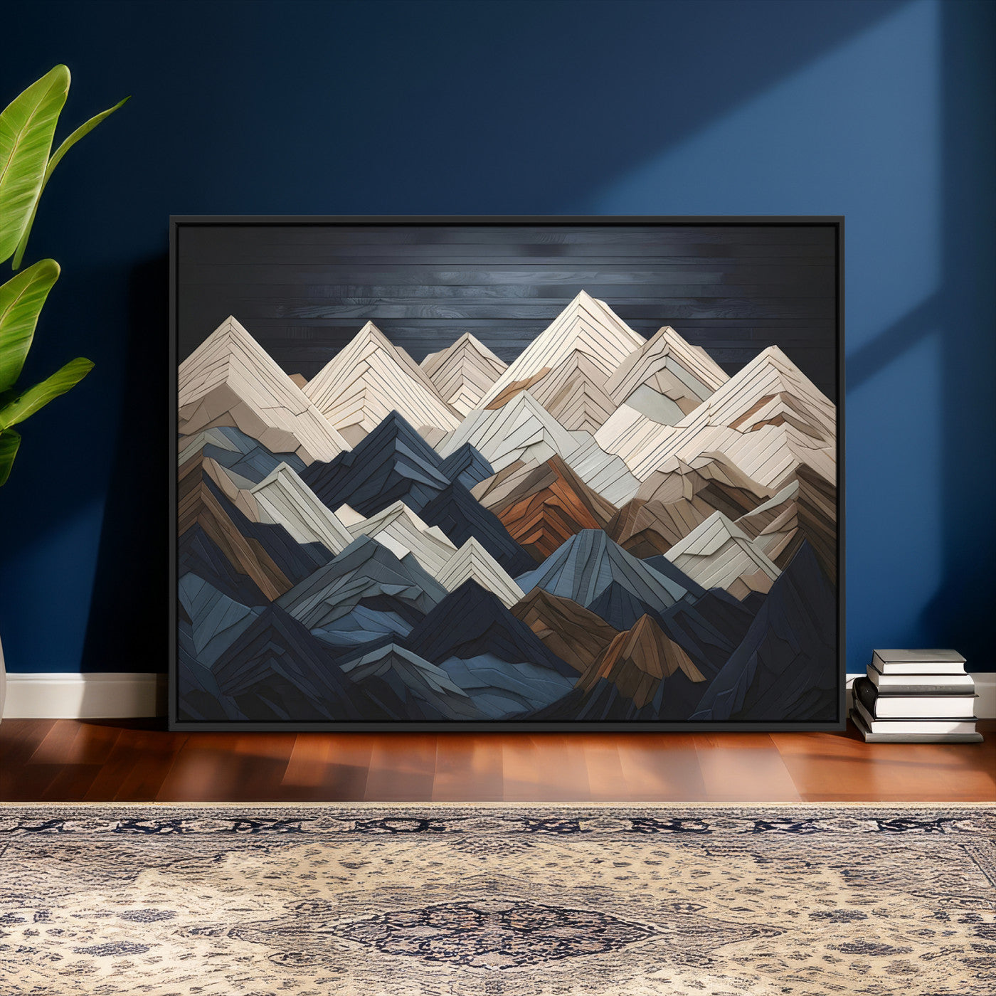 Wood Mountain Wall Art | Mountain Canvas Print Wood Decor |