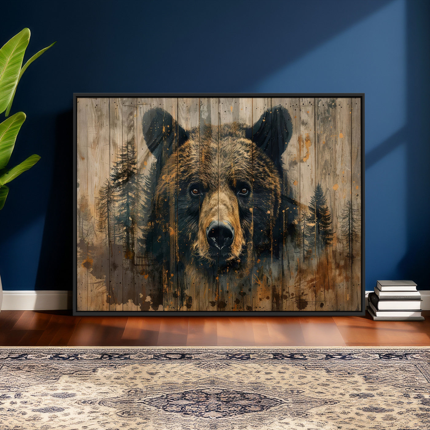 Abstract 399 Bear Wall Art | Rustic Cabin Wall Decor with