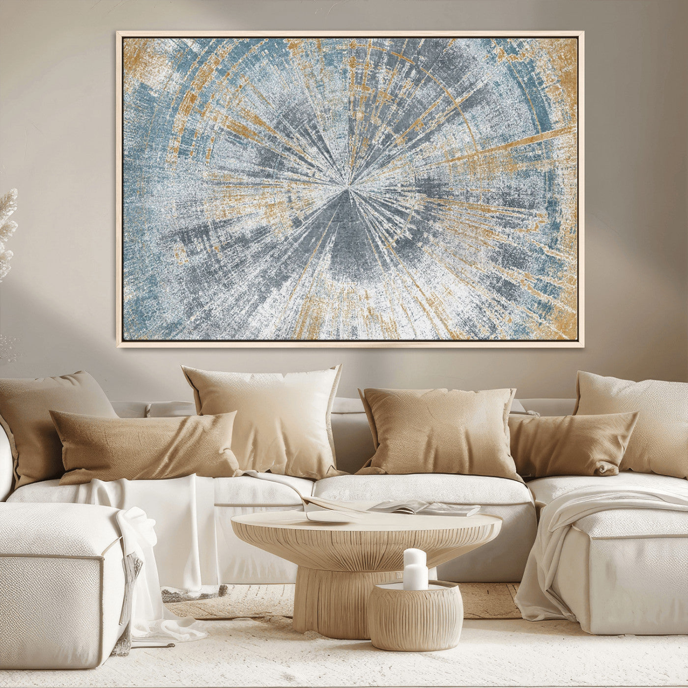 Radiant Abstract Wood Rings Canvas Art – Modern Triptych