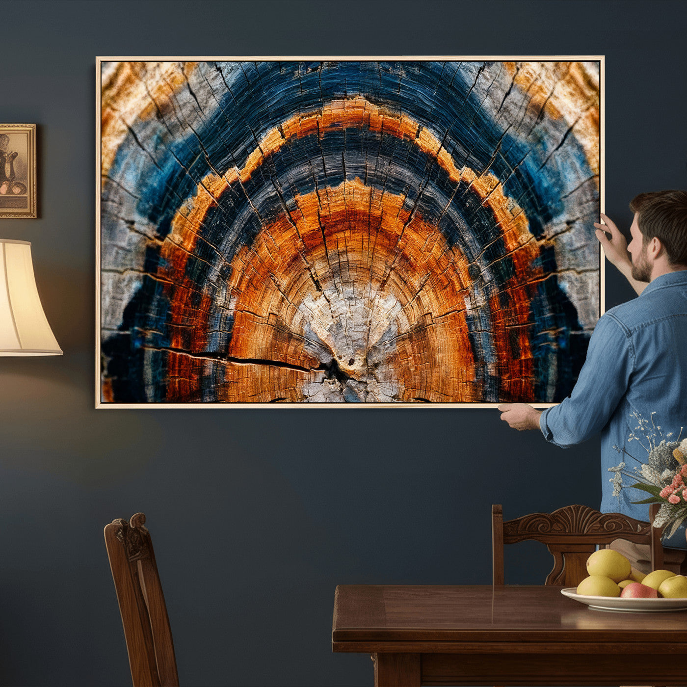 Abstract Wood Grain Canvas Print, Tree Ring Pattern Wall